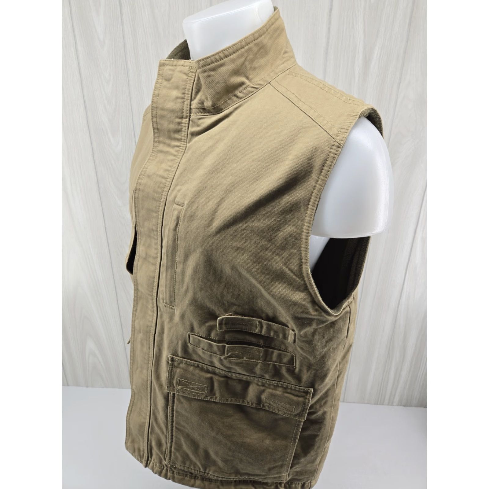 Vintage VINTAGE RedHead Utility Vest Mens Large Lined Fleece Tan Khaki Beige Cotton Canvas Zippered Pockets-Field Shirt/Coat Styled Size US L / EU 52-54 / 3 - 4 Thumbnail