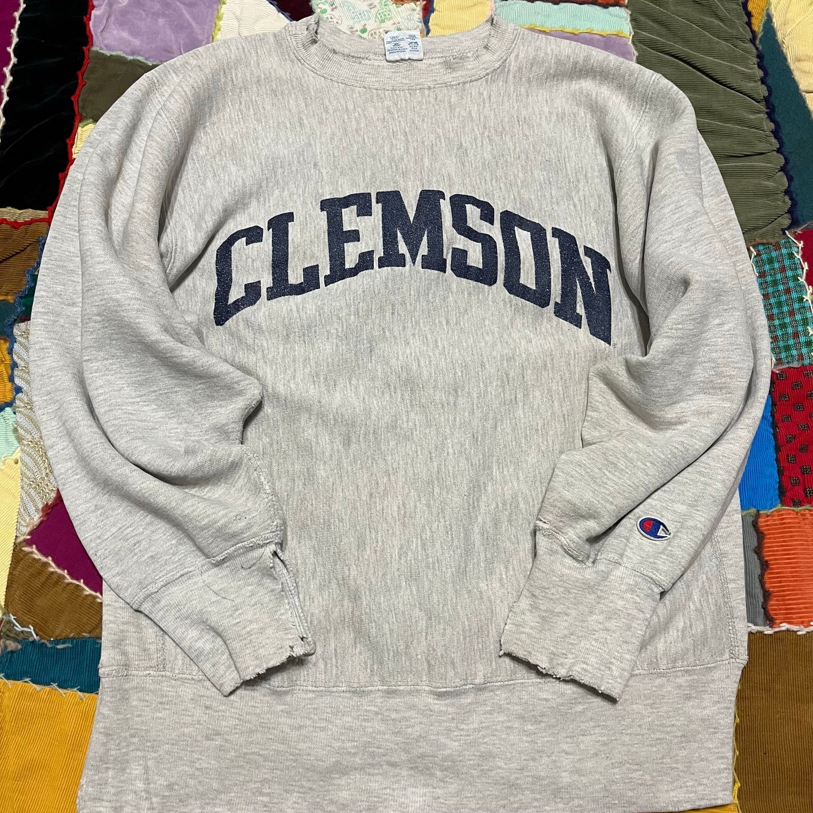 Champion Vintage 90s Champion Reverse Weave Distressed Clemson Grey Size US L / EU 52-54 / 3 - 1 Thumbnail