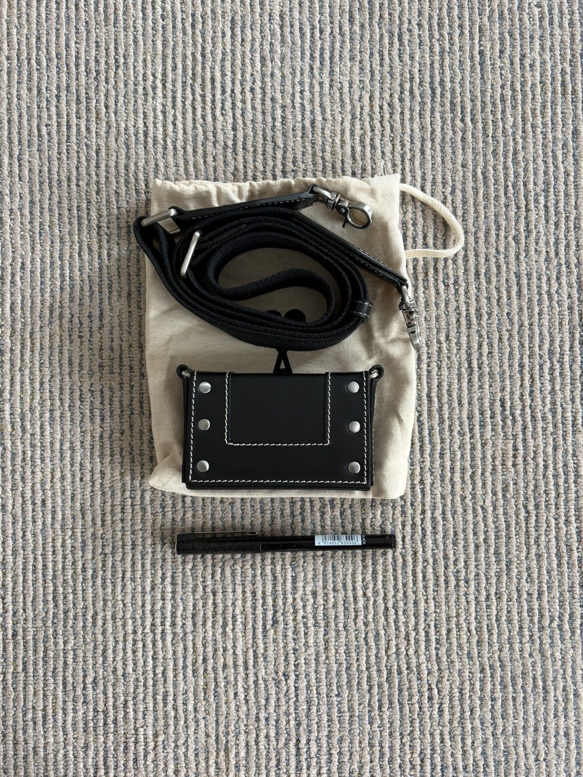AMI Small Black Leather Panelled Box Bag Size ONE SIZE - 4 Thumbnail