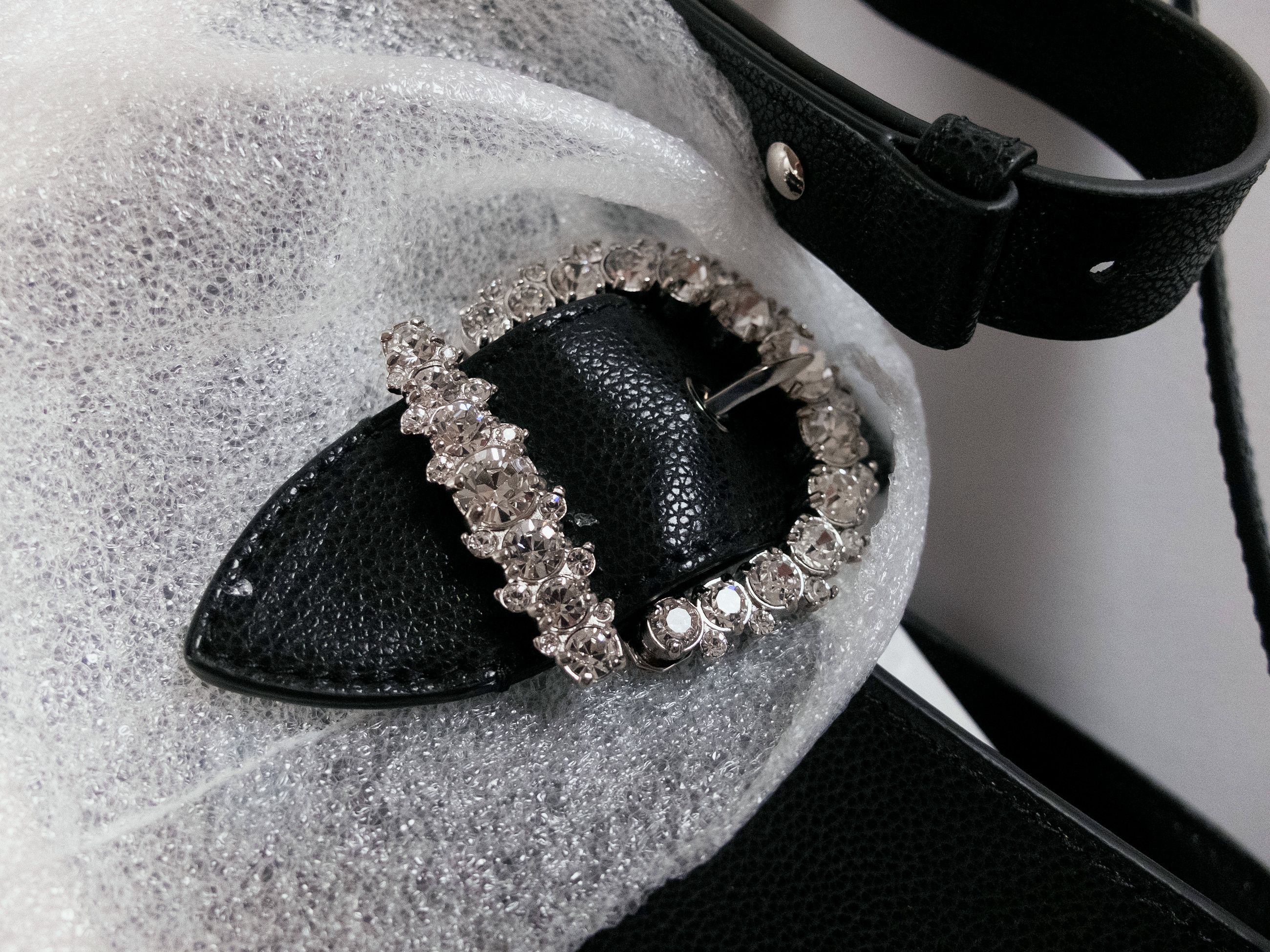 Jimmy Choo JIMMY CHOO Cheri black hobo shoulder bag w crystal buckle Size ONE SIZE - 9 Thumbnail