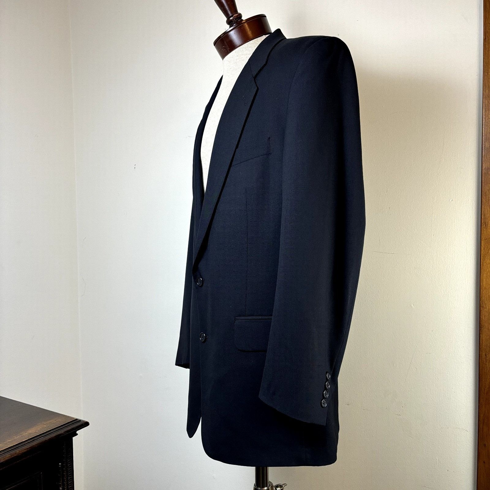 Burberry Burberrys Men's Sport Coat Blazer Navy Blue Size 44 Super 10 Size 42S - 6 Thumbnail