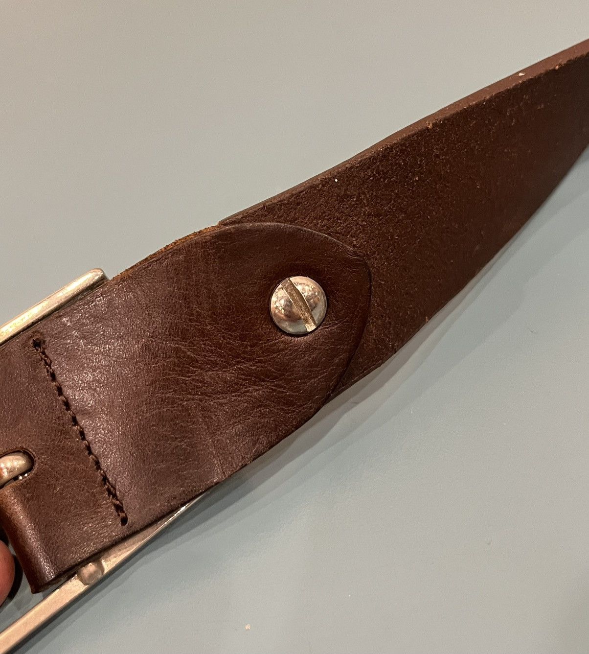 Japanese Brand Vintage Number Nine Leather Belt Size 32 - 7 Thumbnail