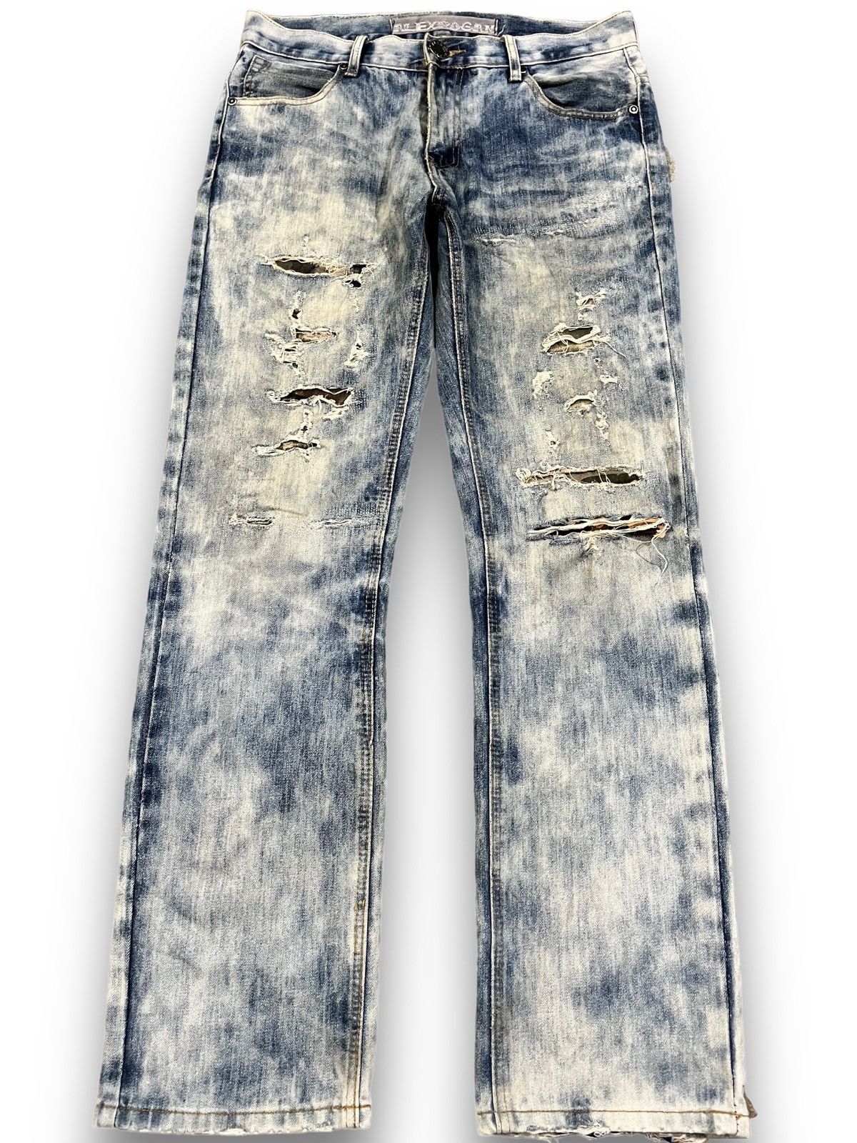 If Six Was Nine × Yasuyuki Ishii Vintage Alex Rogan Acid Wash Ripped Distressed Denim Size US 34 / EU 50 - 1 Thumbnail