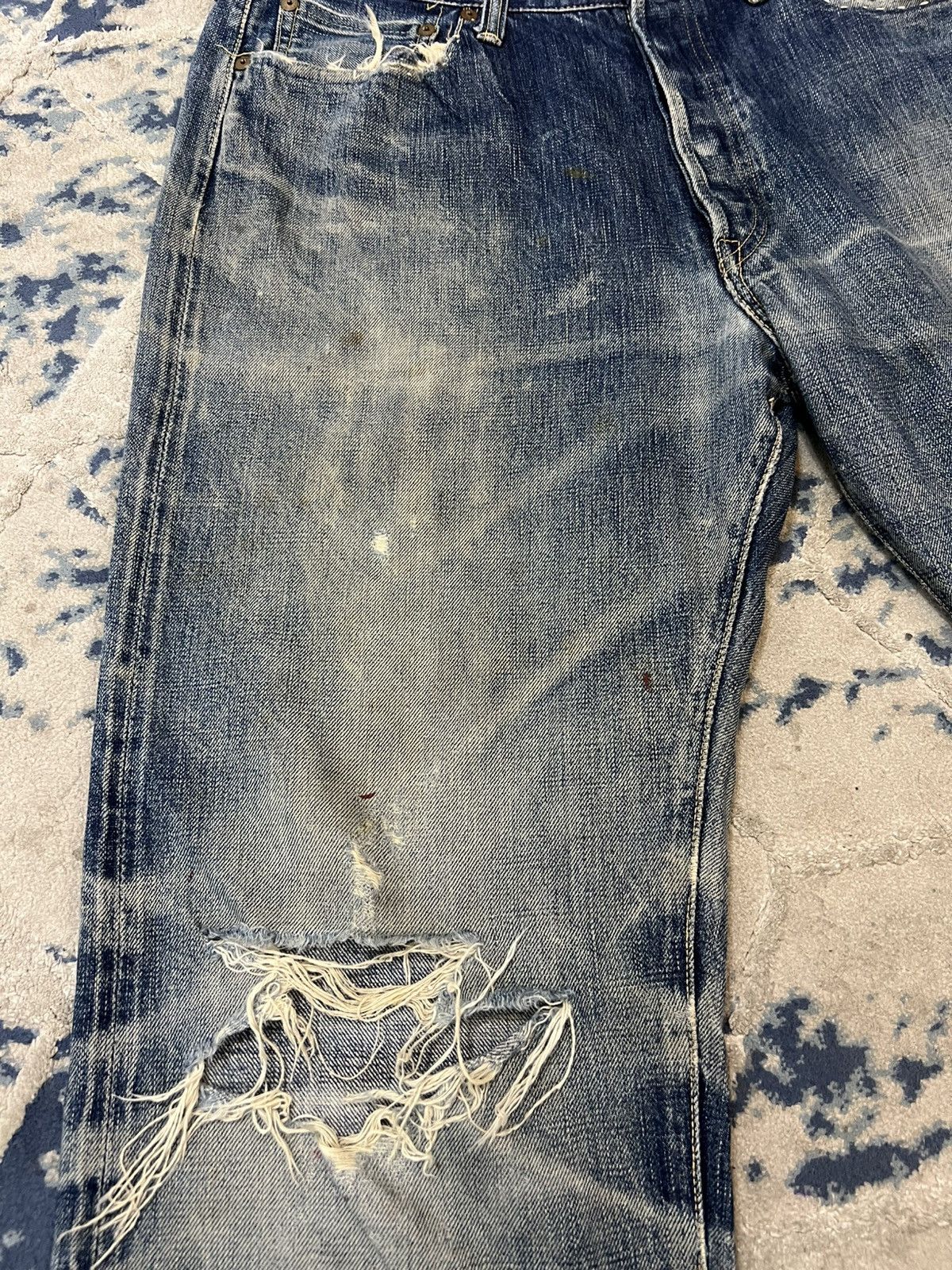 Full Count & Co. Vintage Full Count & Co Selvedge Distressed Jeans Denim Size US 34 / EU 50 - 7 Thumbnail