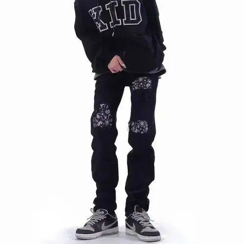Japanese Brand VIBE Mens Skinny Jeans Street, Black Hole Slim Fit Size US 32 / EU 48 - 1 Thumbnail