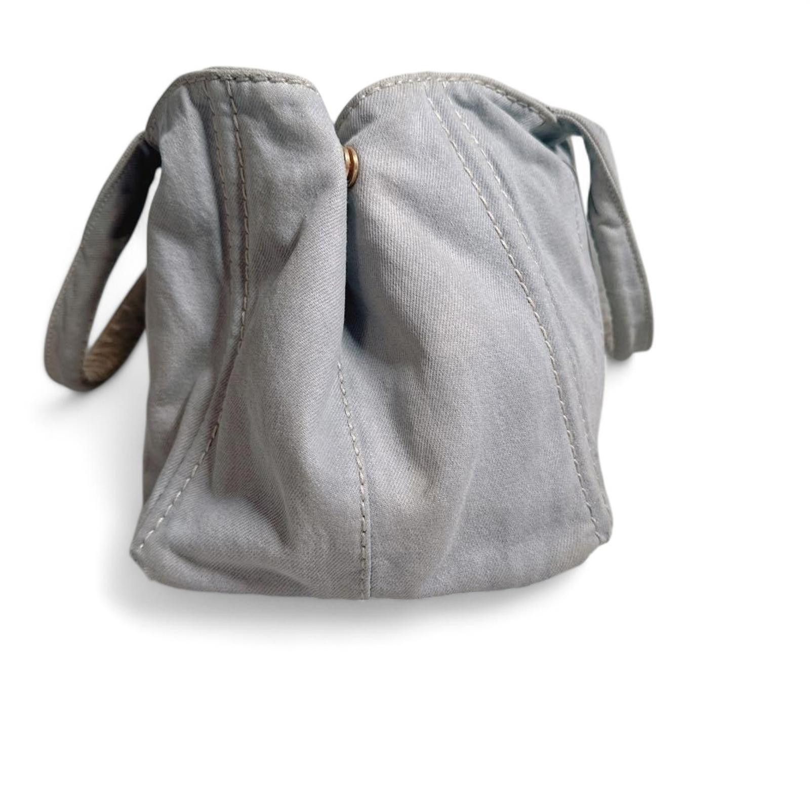 Prada Prada - Light Gray Canvas Tote Bag Size ONE SIZE - 3 Thumbnail