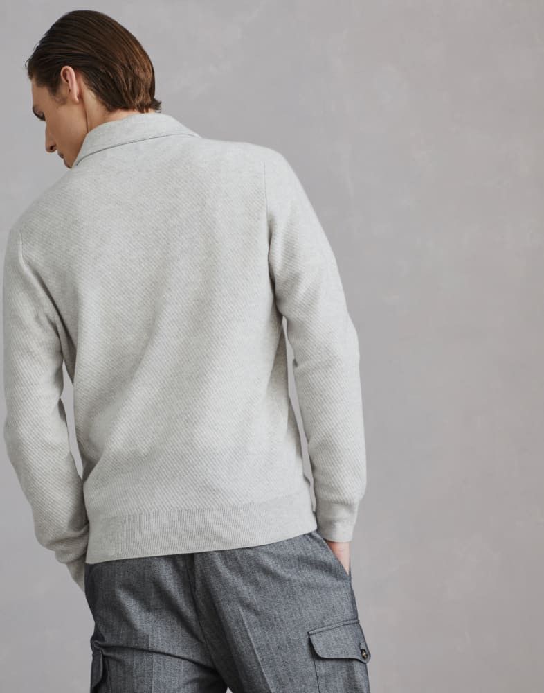 Brunello Cucinelli o1w1db10825 Cashmere Polo Sweater in Grey Size US XL / EU 56 / 4 - 4 Thumbnail