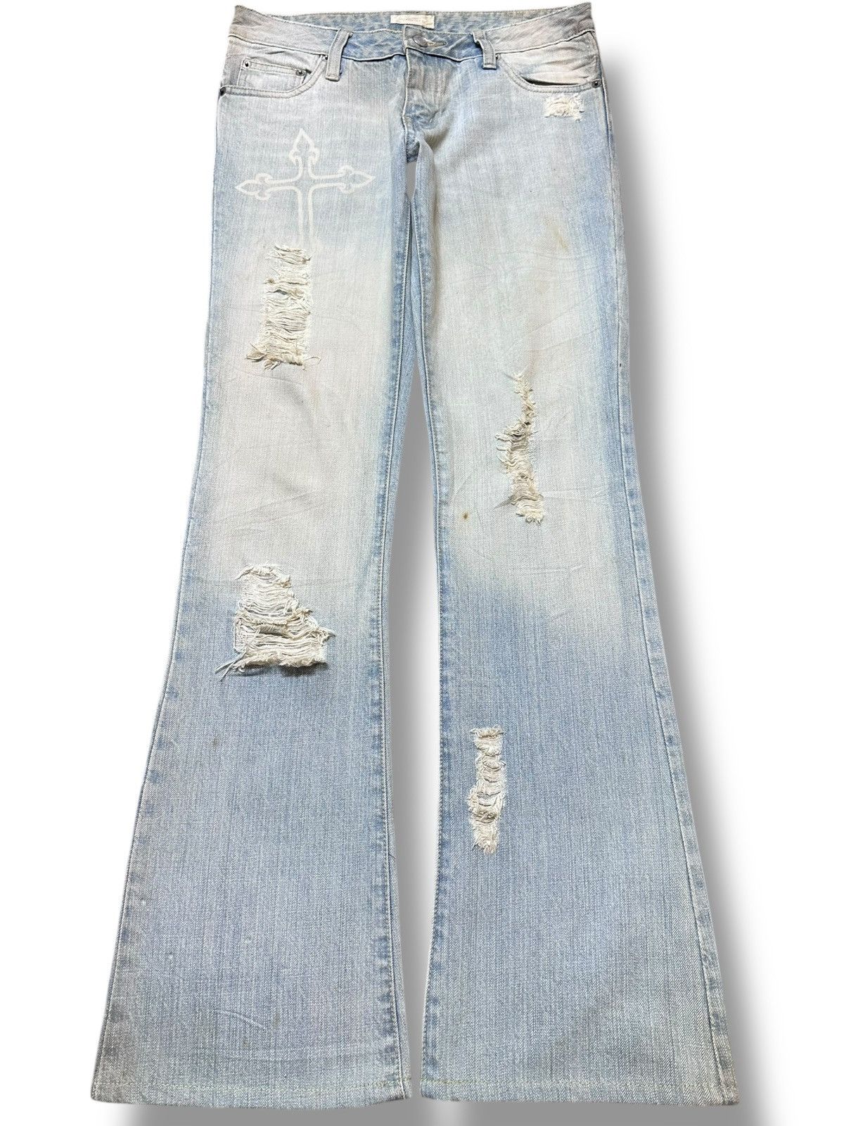 Vintage Mimily Flare Bootcut T Cross Grunge Denim