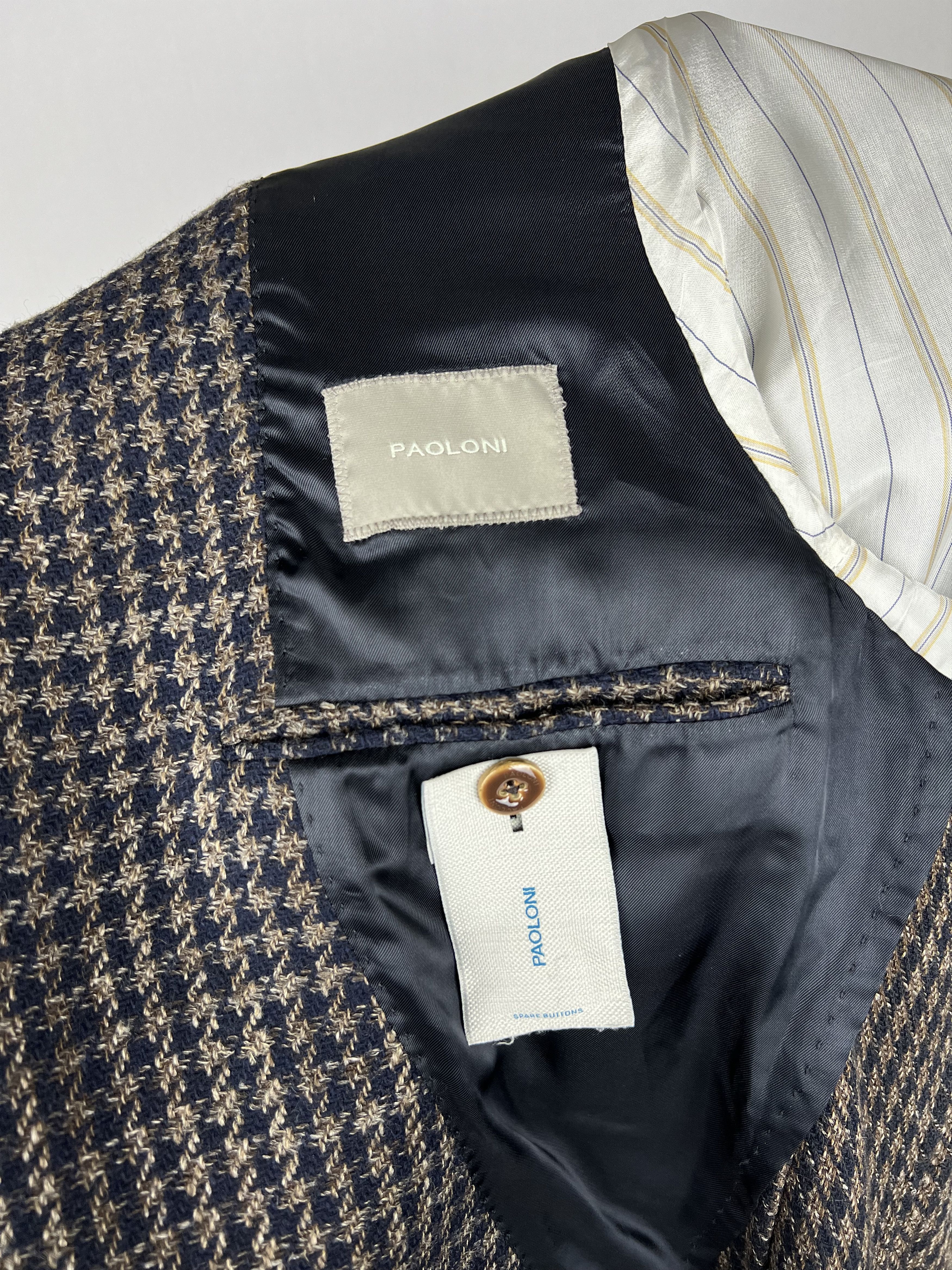 Paoloni Gorgeous Houndstooth Soft Wool Blend Unlined Sport Coat Size 40R - 10 Thumbnail