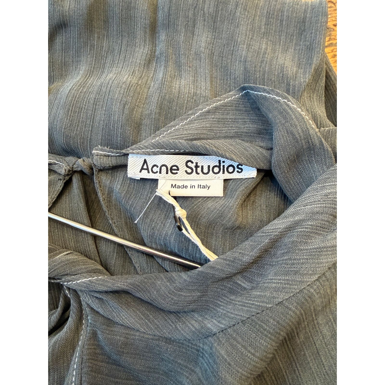 Acne Studios $1080 Acne Studios Gray High Neck Crepe Dress Size XS / US 0-2 / IT 36-38 - 8 Thumbnail