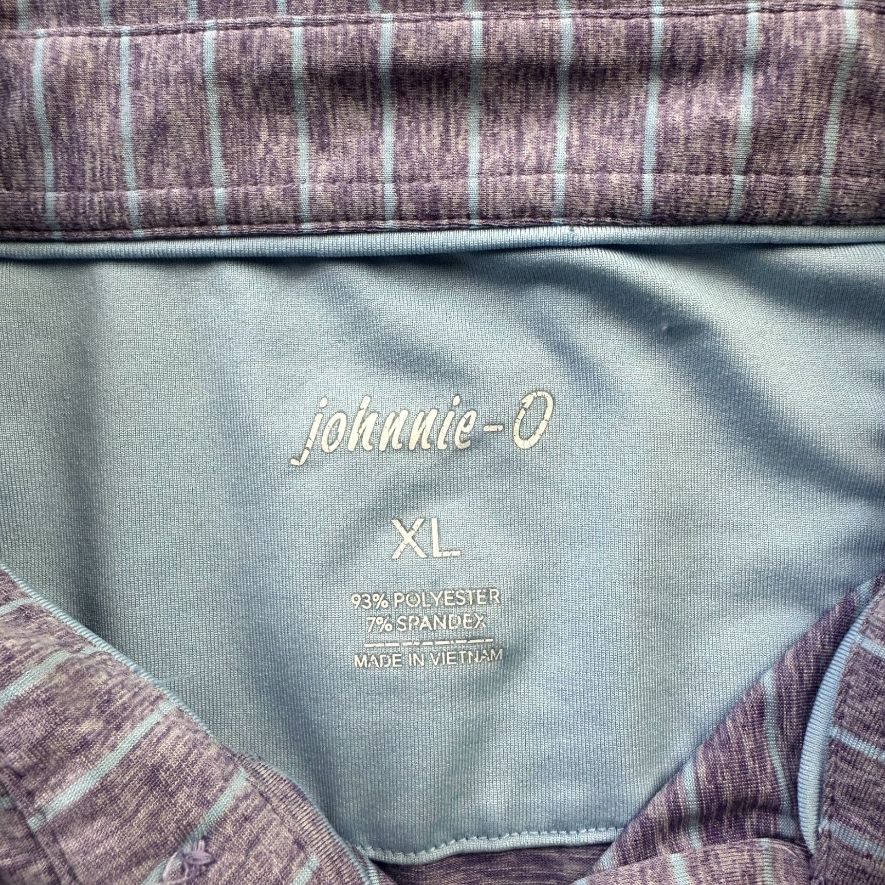 johnnie-O Johnnie O Polo Shirt Mens XL Purple Striped Golf Performance Casual All Seasons Lightweight Stretch Logo Size US XL / EU 56 / 4 - 5 Thumbnail