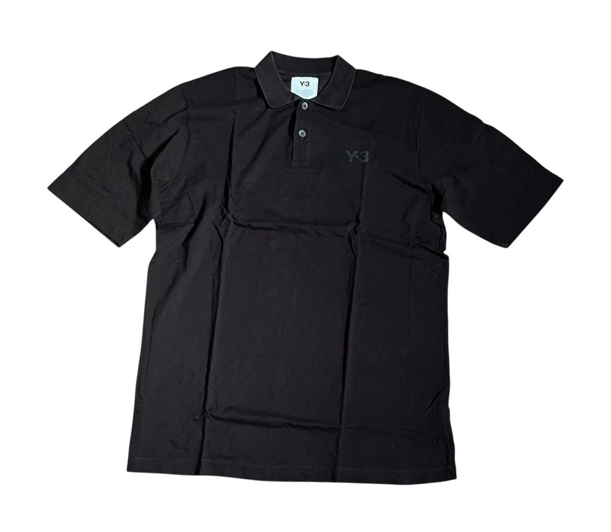 Yohji Yamamoto TAX FREE 🇺🇸 Yohji yamamoto y-3 logo black polo shirt Size US M / EU 48-50 / 2 - 1 Thumbnail