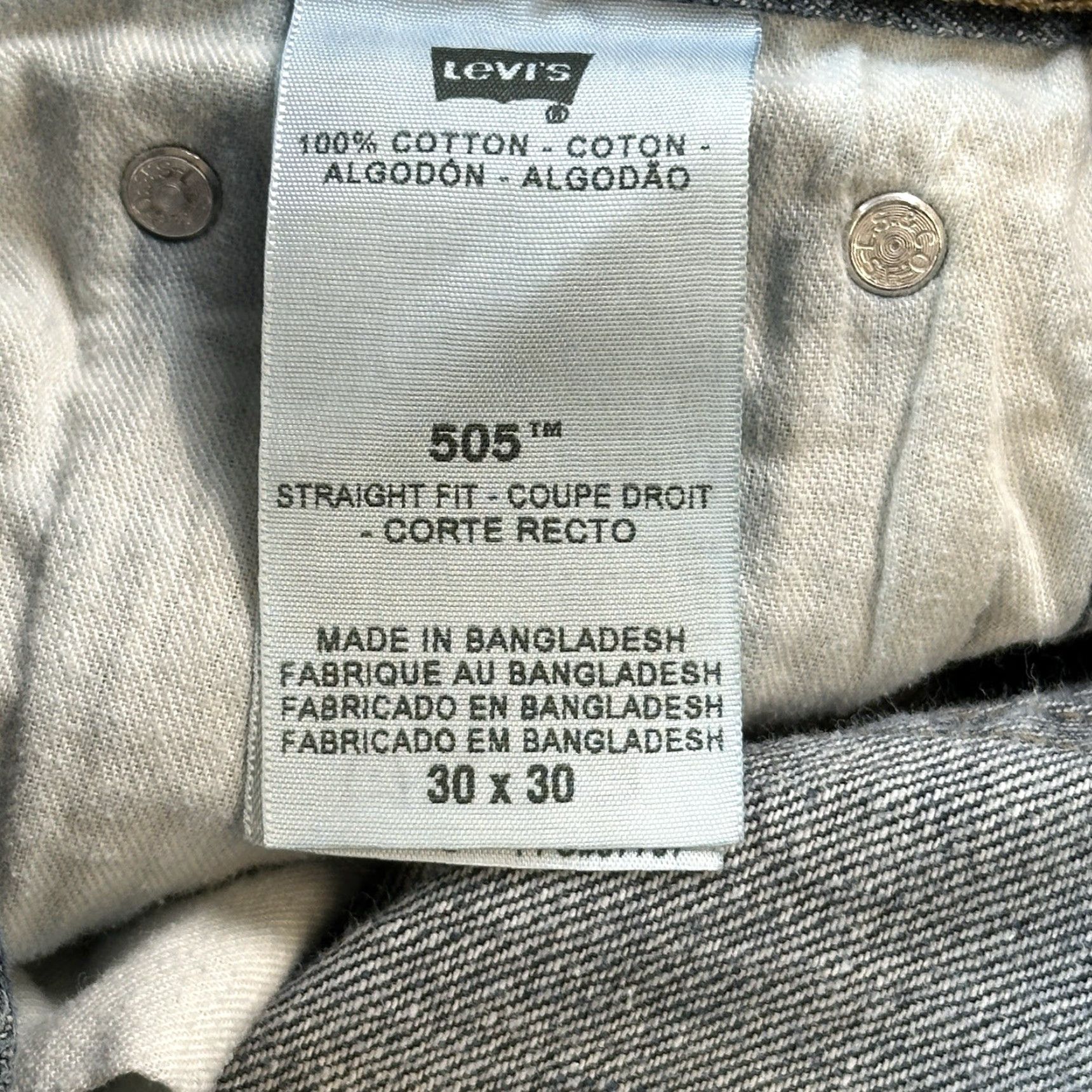 Levi's VINTAGE Levi's 505 Jeans Mens 30x30 Dark Wash Denim Straight Fit Casual 90s USA Cowboy Retro 5-Pocket Mens Jeans Size US 30 / EU 46 - 7 Thumbnail