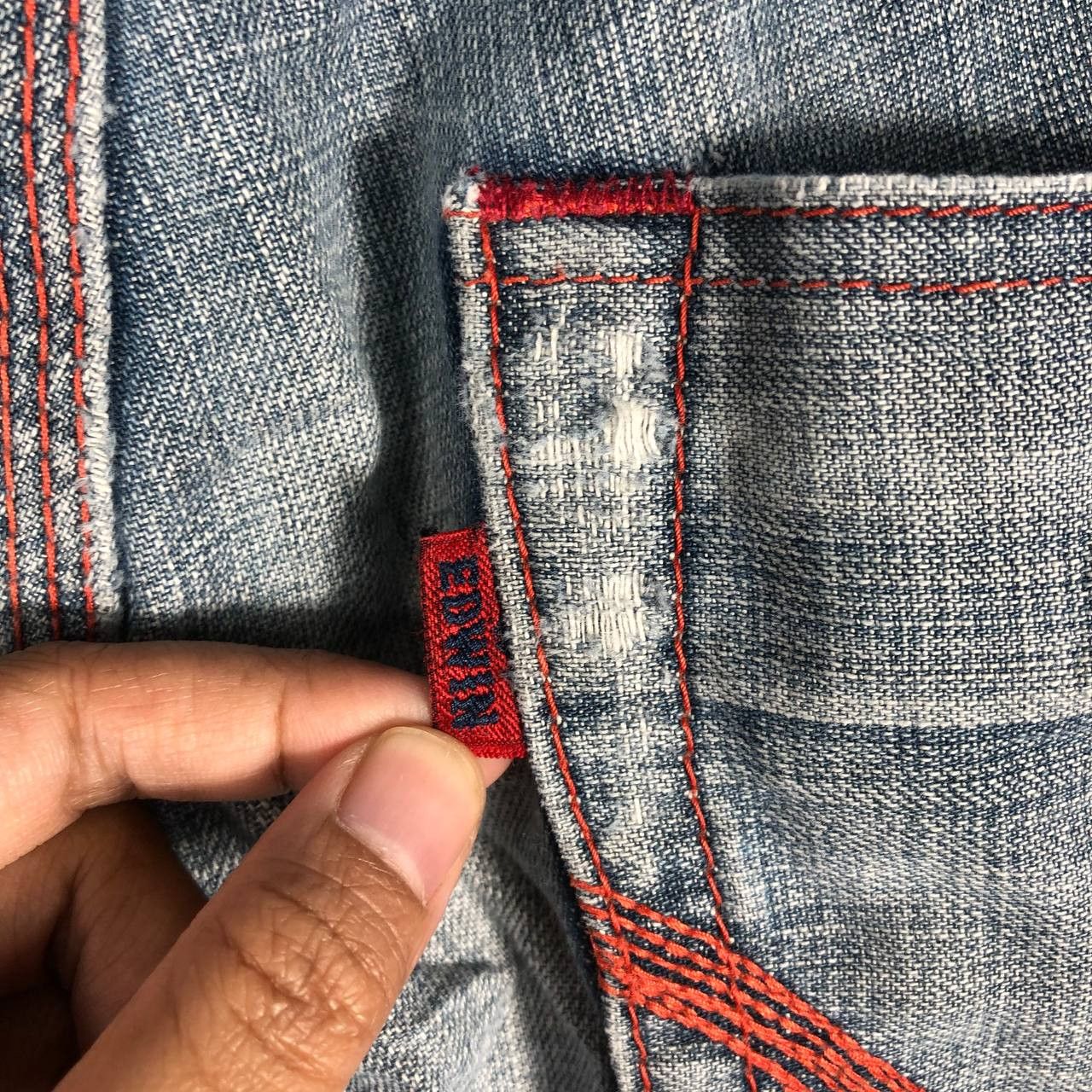 Edwin × Jean × Vintage Vintage Edwin 503 Blue Trip Denim Jean Pant Size US 32 / EU 48 - 12 Thumbnail