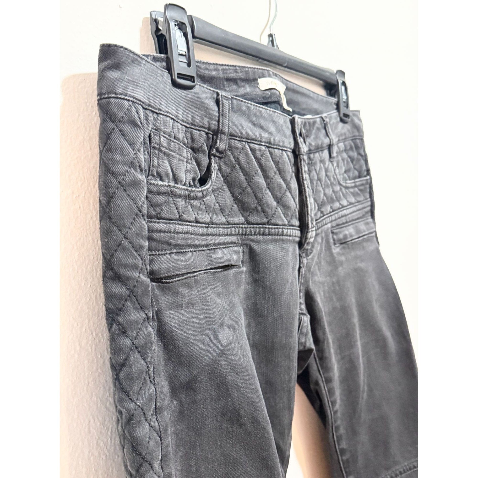 Maje Maje Black Denim Stitched Moto Zipper Jeans Size 40 Size 40" / US 18 - 4 Thumbnail
