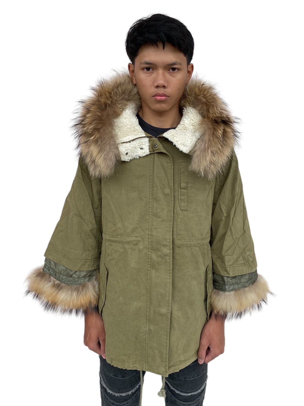 If Six Was Nine × Japanese Brand × Le Grande Bleu (L.G.B.) 2000s Rodeo Crown - Fur Hoodie Jacket Size M / US 6-8 / IT 42-44 - 1 Thumbnail