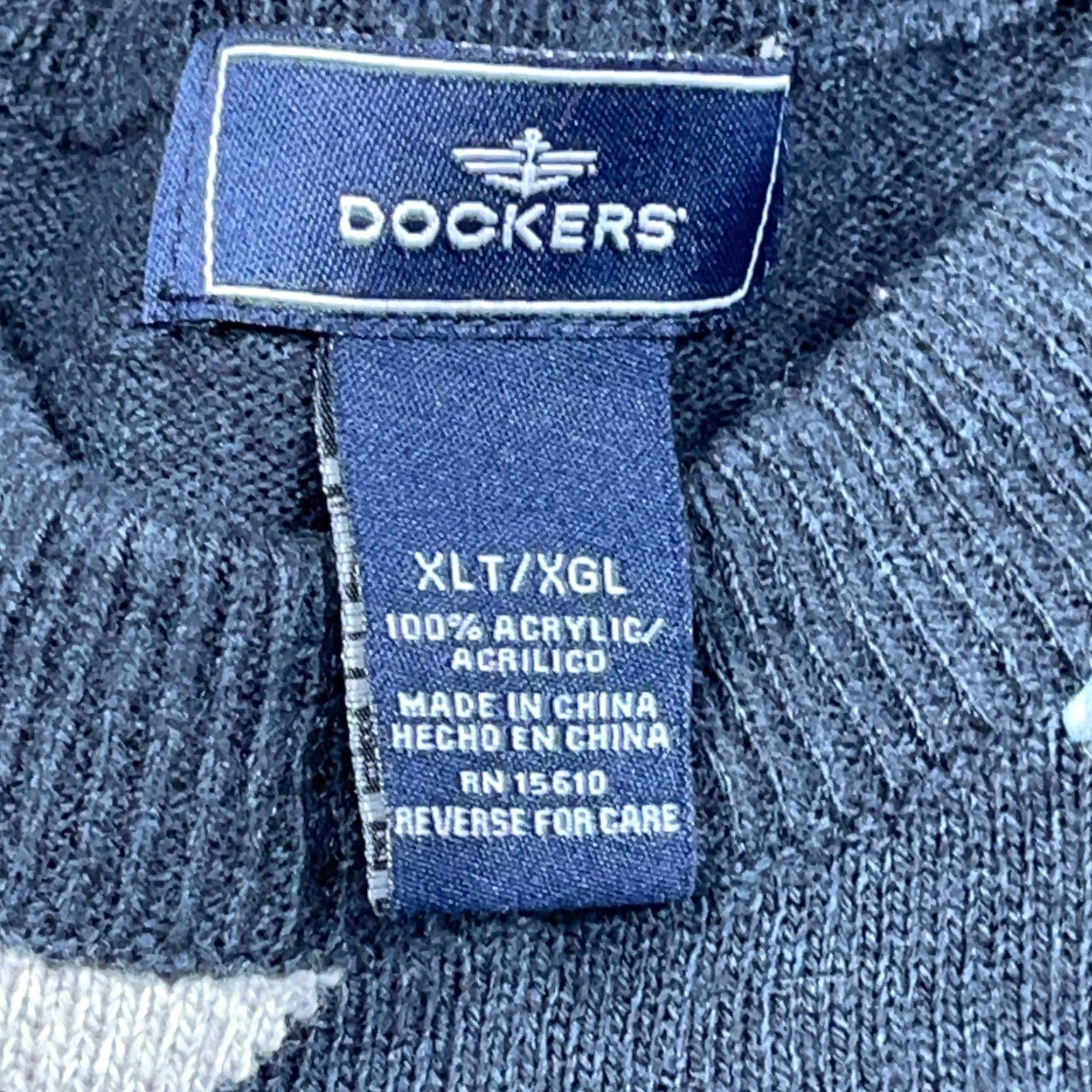 Dockers DOCKERS Sweater Man XLT Blue Diamond Geometric Grandpa Golf Crewneck Pullover Size US XL / EU 56 / 4 - 3 Thumbnail
