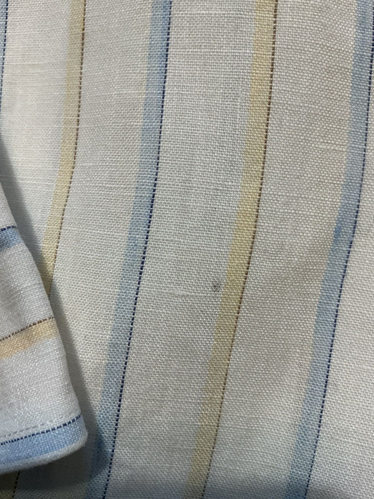 Ermenegildo Zegna Ermenegildo Zegna 100% Linen Striped Pocket Button Shirt Size US M / EU 48-50 / 2 - 8 Thumbnail