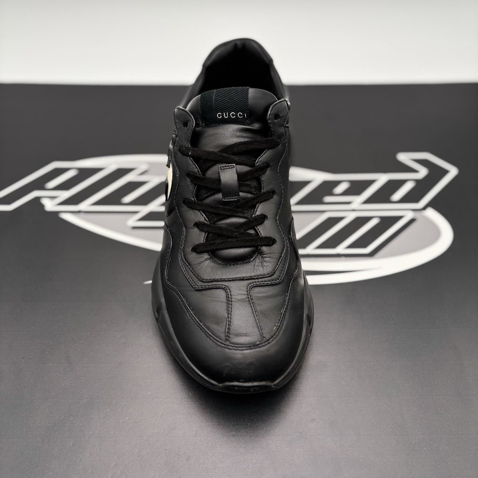 Gucci Gucci Rhyton Black Leather ' Interlocking G ' | GOOD COND! Size US 9.5 / EU 42-43 - 5 Thumbnail