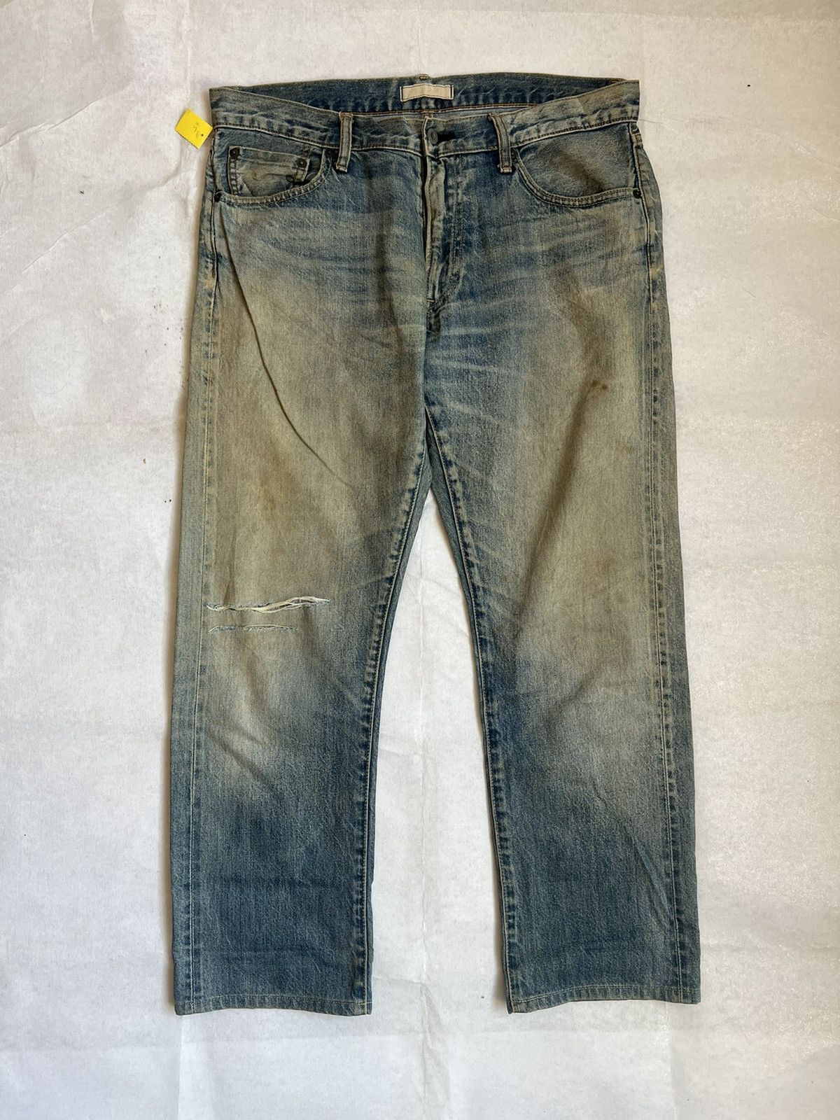 Uniqlo Selvedge Uniqlo Rusty Distressed Denim Regular Fit Size US 36 / EU 52 - 1 Thumbnail