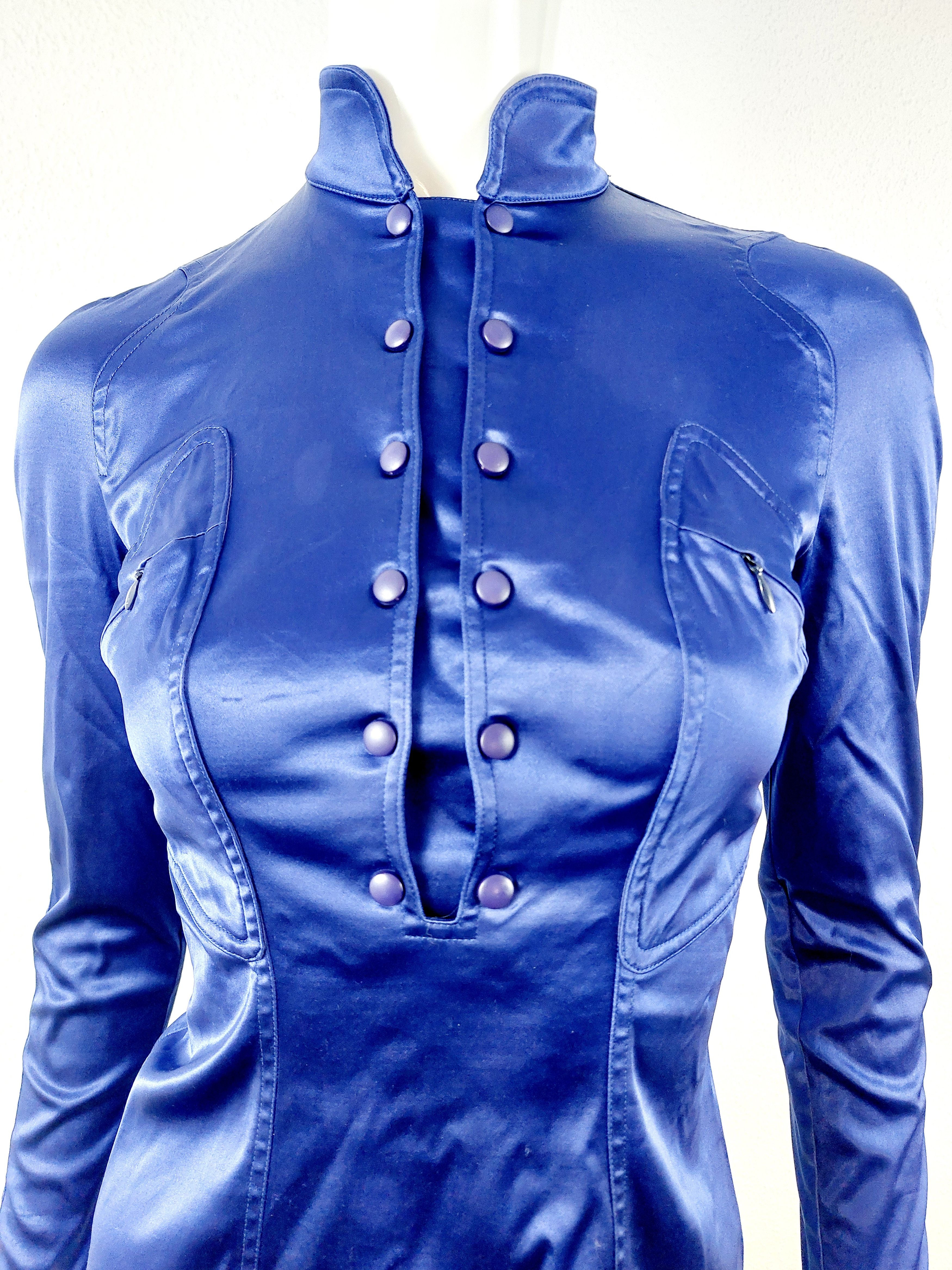 Thierry Mugler Thierry Mugler Satin Sculptural Futuristic Jacket Size S / US 4 / IT 40 - 5 Thumbnail