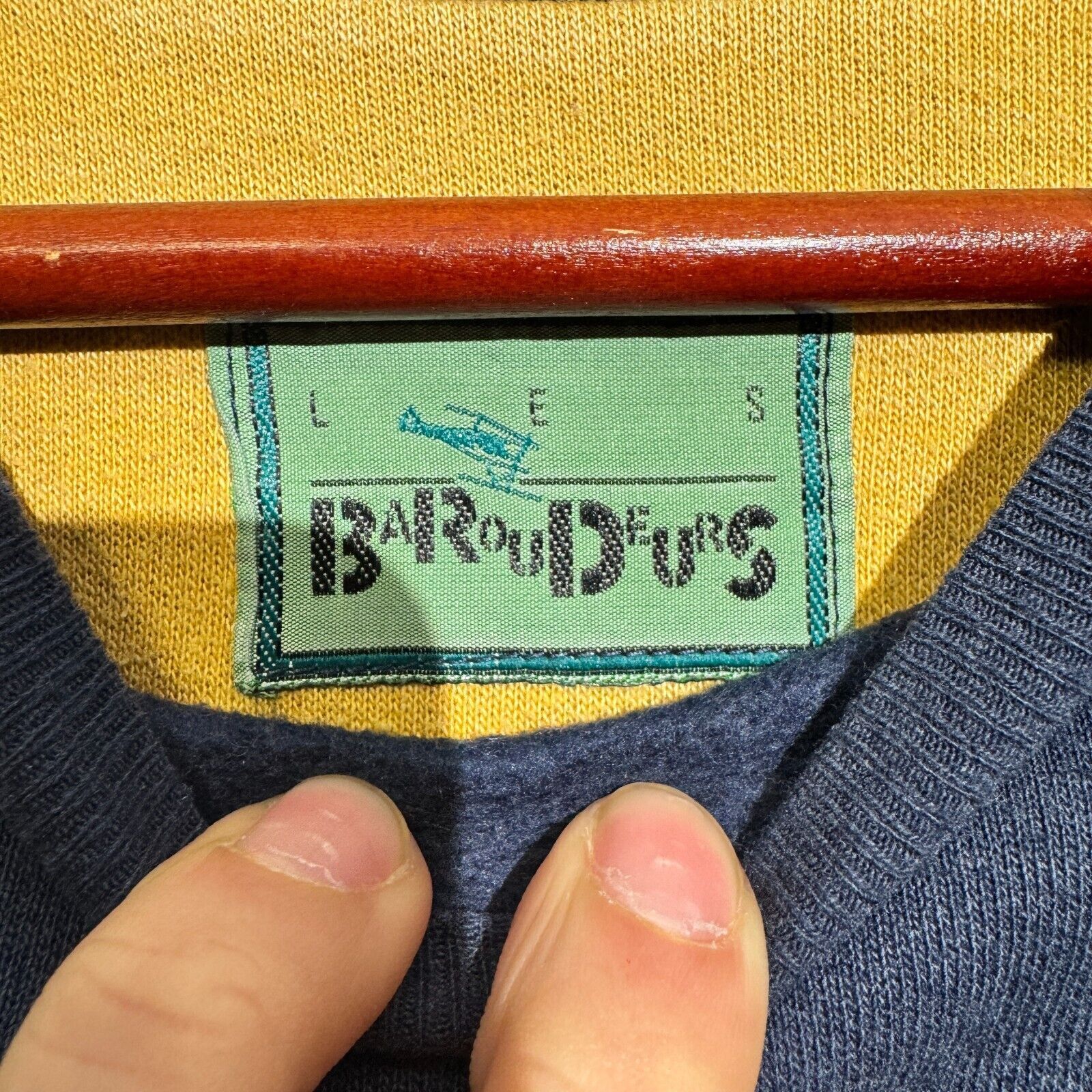 Vintage Vintage Unisex Navy Blue Cotton Crewneck Size L Regular Fit Size US L / EU 52-54 / 3 - 5 Thumbnail