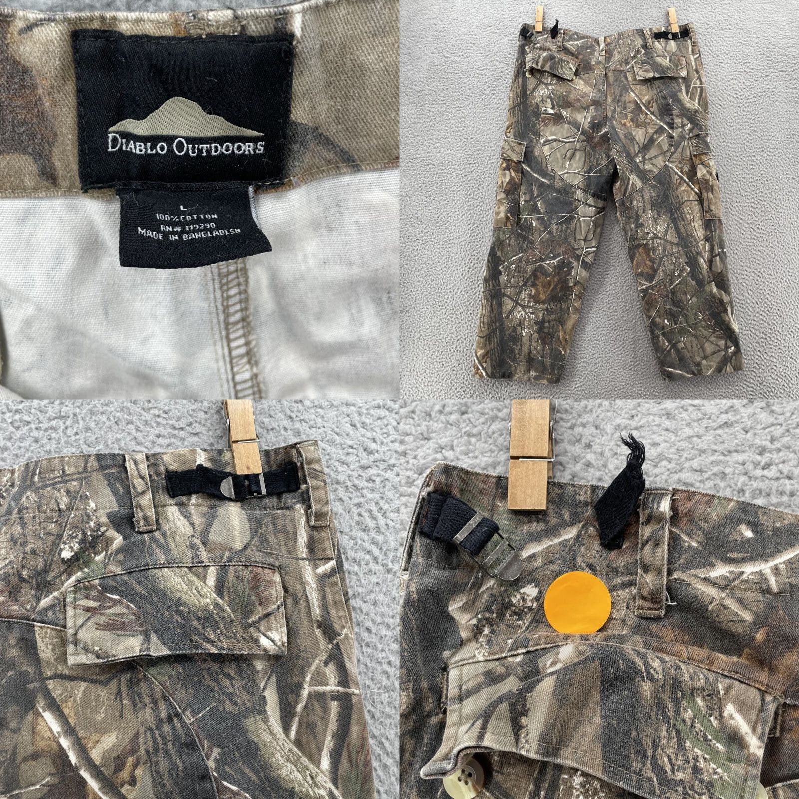 Vintage Diablo Outdoors Hunting Cargo Pants Men's Large Camo Workwear Pants Cargo Streetwear Size US 33 - 8 Thumbnail
