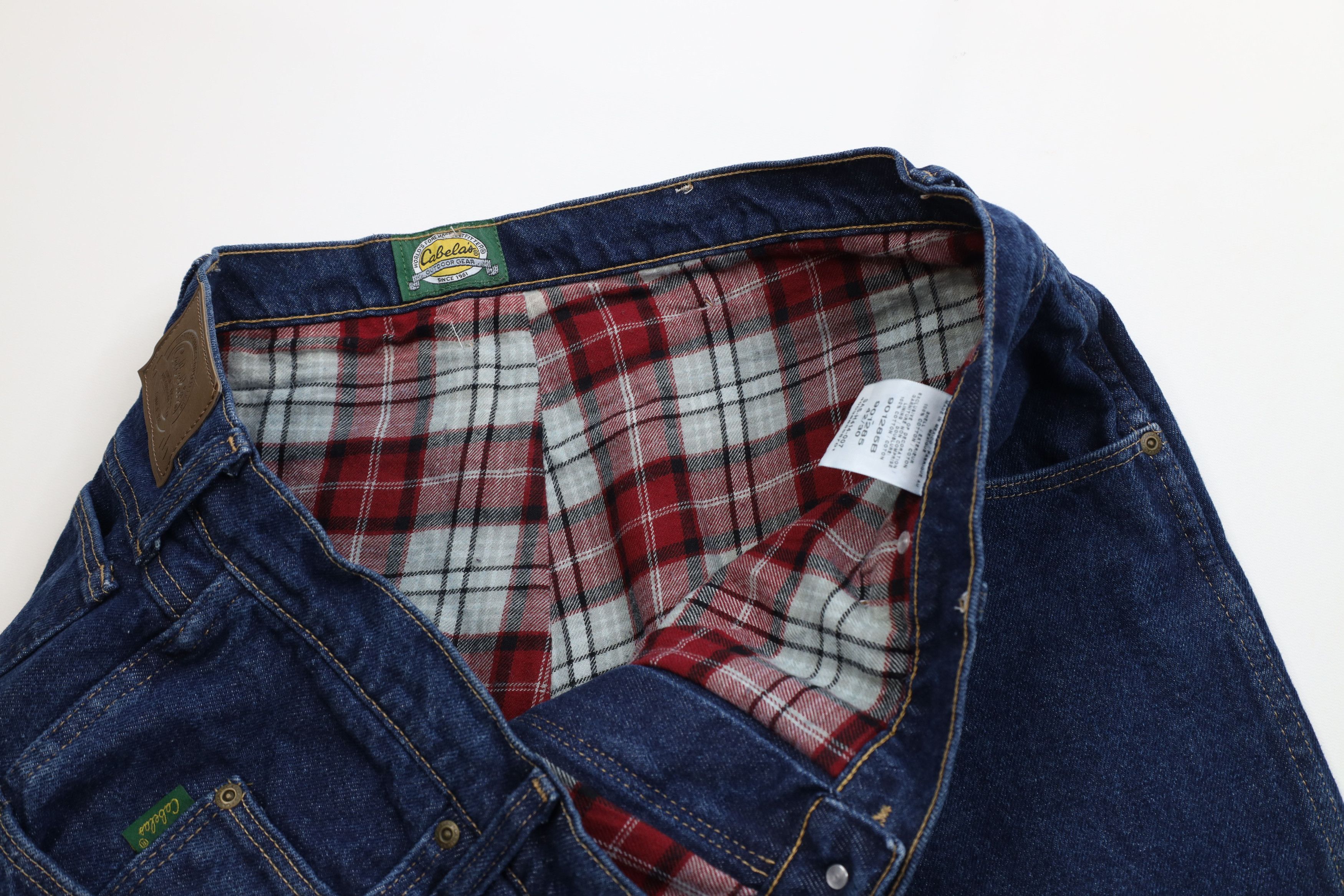 Cabelas Vintage Cabelas Flannel Lined Wide Leg Denim Jeans Blue Size US 42 / EU 58 - 10 Thumbnail