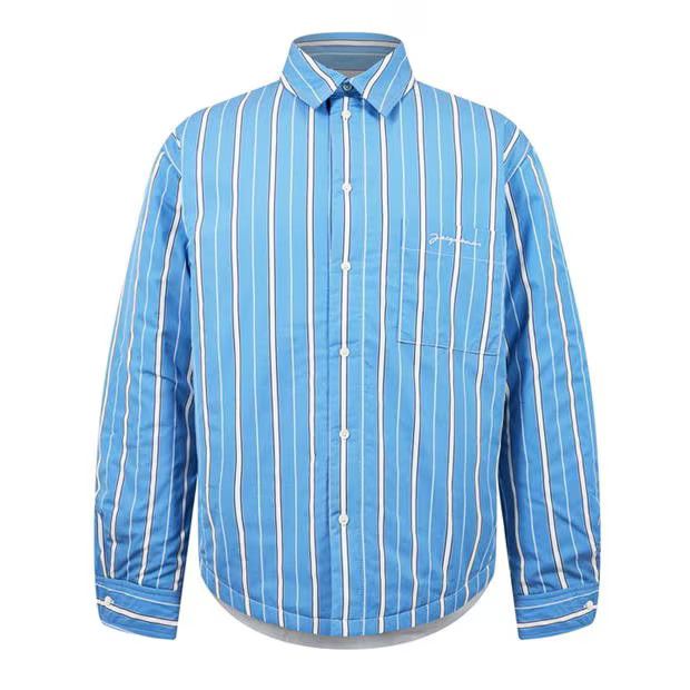 image of Jacquemus O1G2R1Mq0524 Shirts In Blue Stripe, Men's (Size Medium)