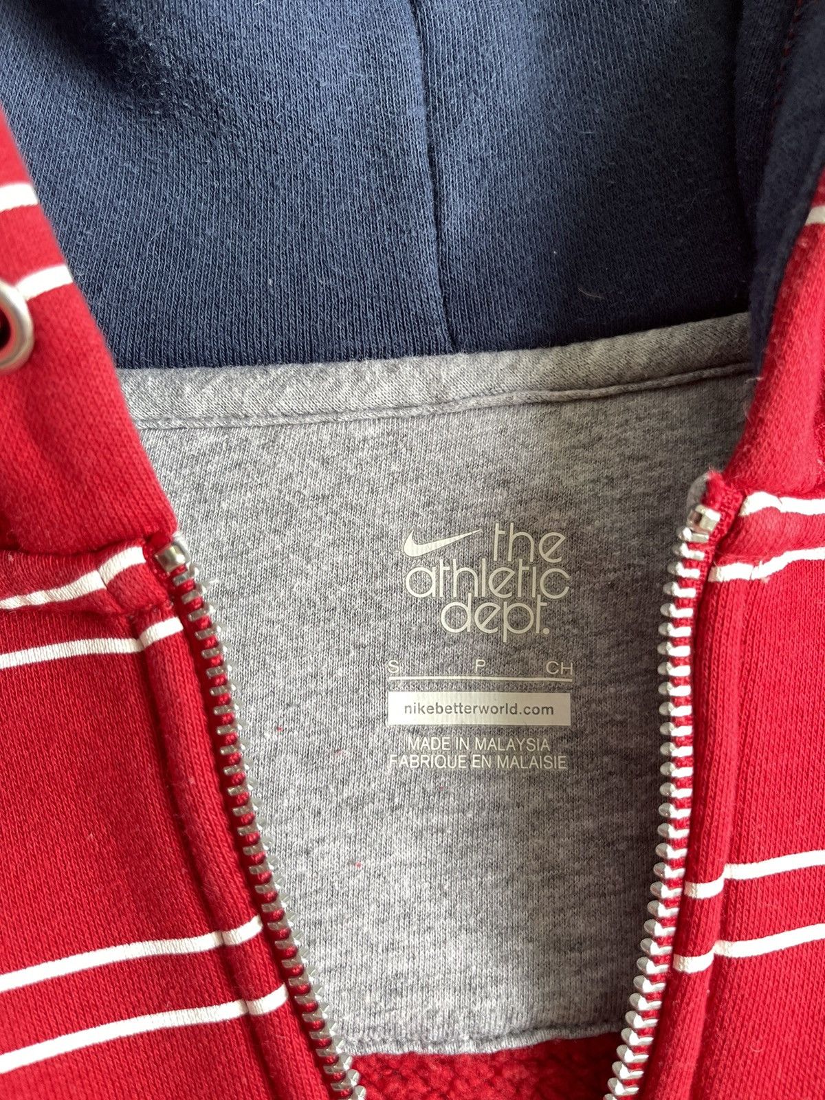 Nike NIKE VINTAGE ATHLETIC DEPT STRIPED Y2K SWOOSH ZIP HOODIE Size US S / EU 44-46 / 1 - 6 Thumbnail