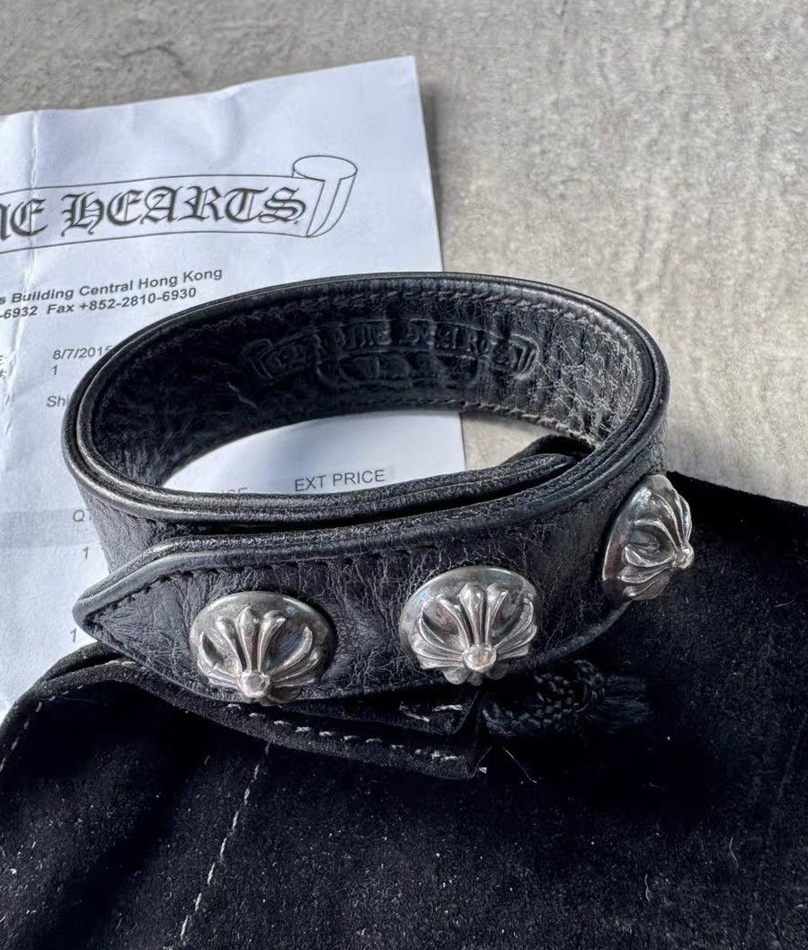 Chrome Hearts Chrome Hearts Cross Silver Buckle Leather Bracelet Size ONE SIZE - 1 Thumbnail