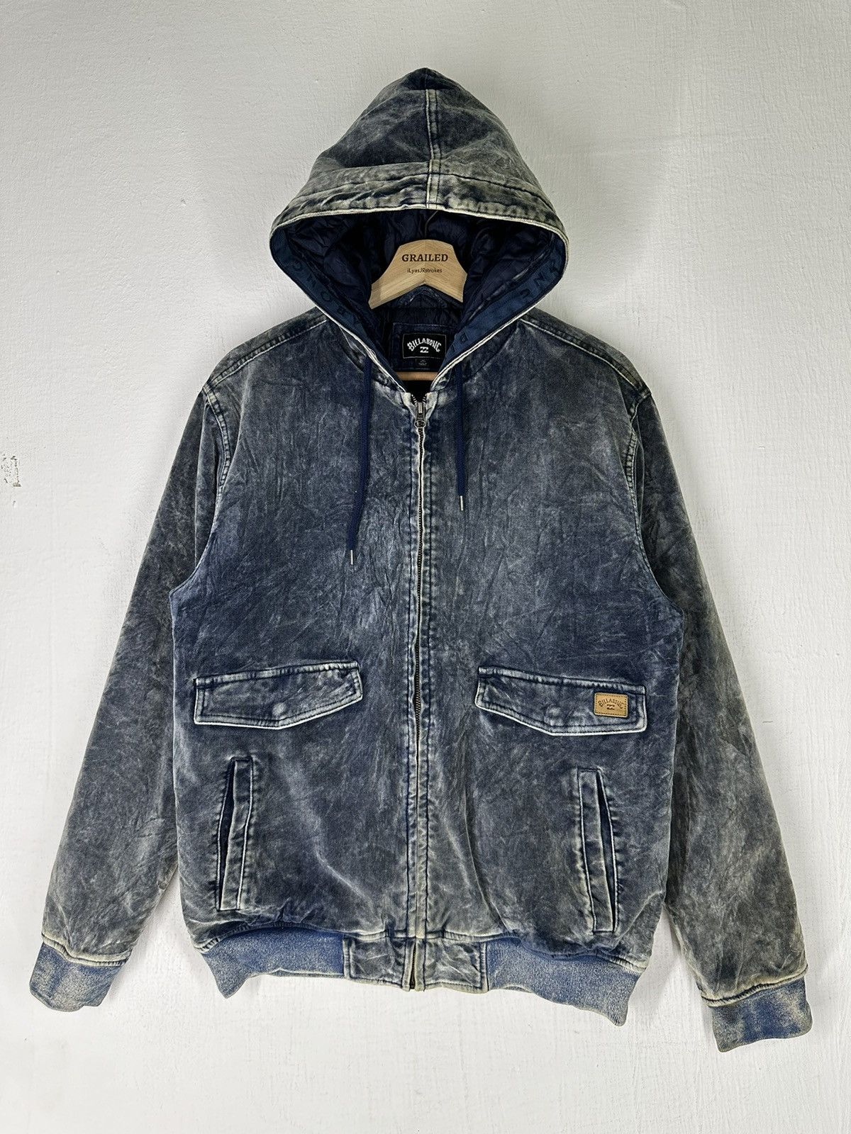 Billabong × If Six Was Nine × Indigo Billabong Indigo Velor Wave Washed Hoodie Jacket Size US M / EU 48-50 / 2 - 3 Thumbnail