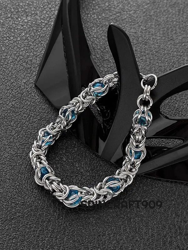 Other Chunky Chain Link Blue Gemstone Bracelet Size ONE SIZE - 2 Thumbnail