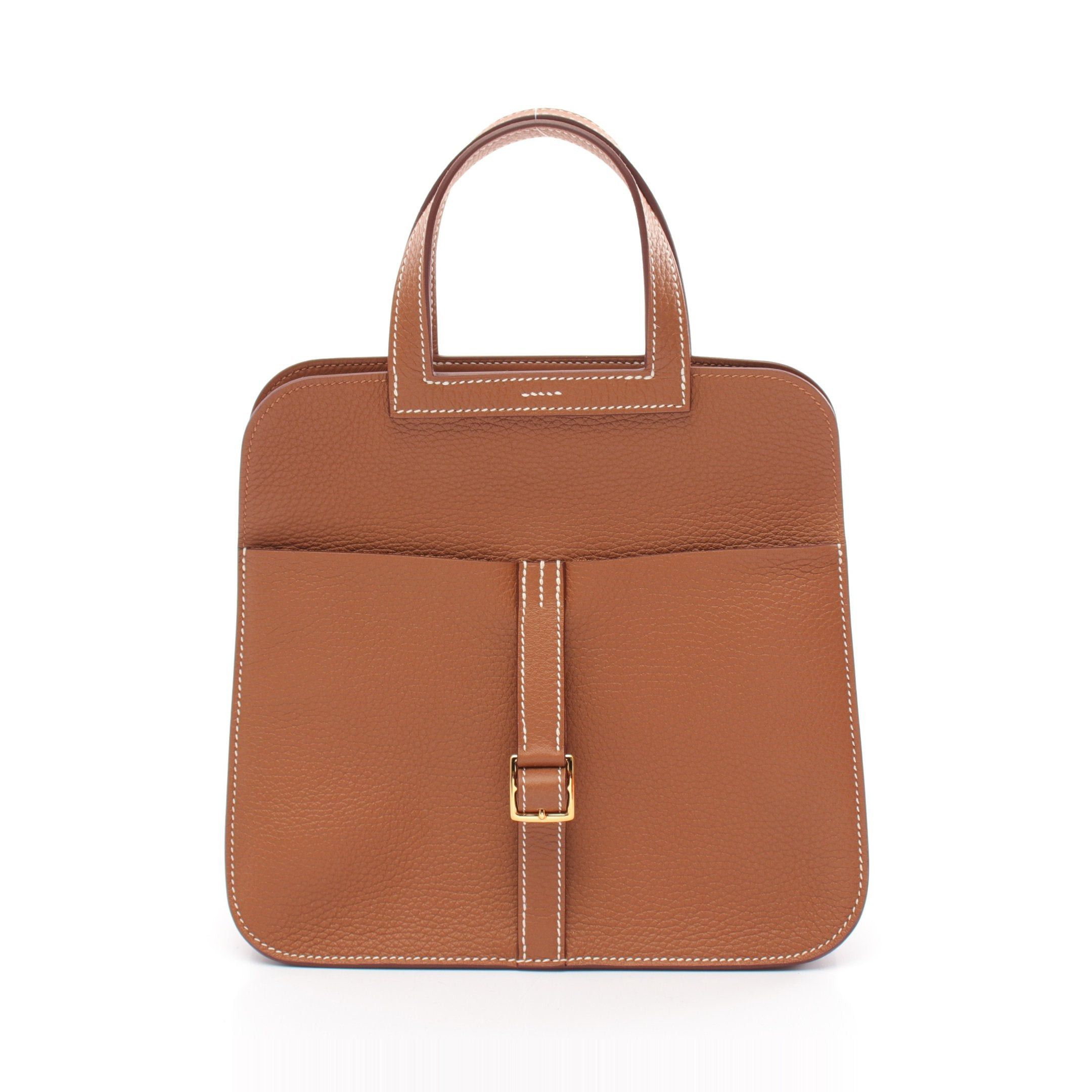 Hermes Hermes Arzan 25 Gold Handbag Clemence Leather Brown Hardware Double Engraved Size ONE SIZE - 1 Thumbnail