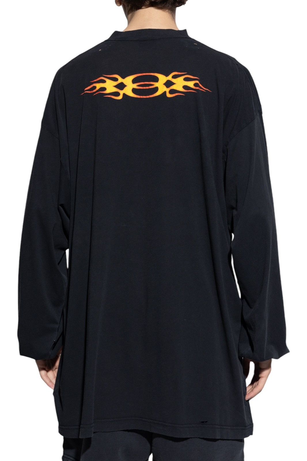 Balenciaga “Vintage” Washed Out Distressed Flame Longsleeve Size US M / EU 48-50 / 2 - 2 Thumbnail