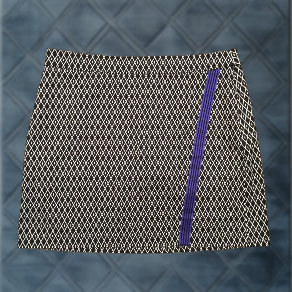 Vintage GG Blue Skort Size 12 Black Geometric A-Line Tennis Size ONE SIZE - 1 Thumbnail