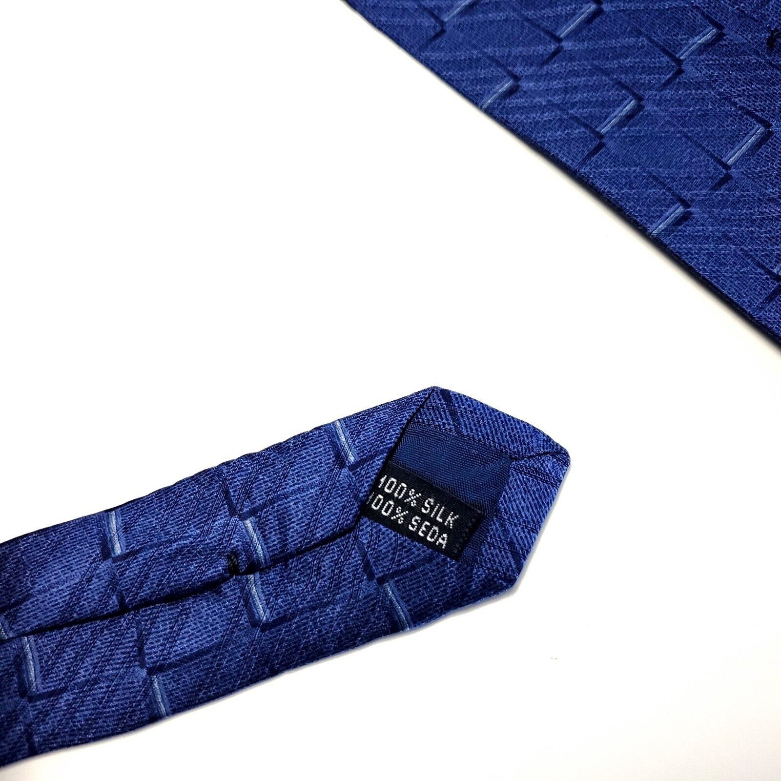 Stafford Stafford Italy Blue Abstract Jacquard Wide Silk Tie Size ONE SIZE - 4 Thumbnail