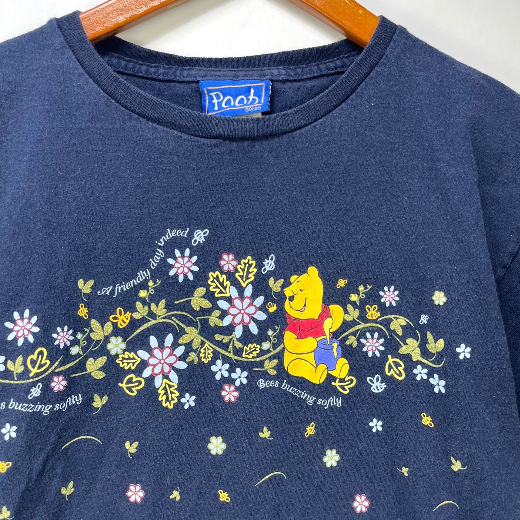 Disney VINTAGE Disney Winnie The Pooh T Shirt 90s Medium Unisex Adults Blue Cotton Short Sleeve Crew Neck Pockets All Seasons Camouflage Size US M / EU 48-50 / 2 - 3 Thumbnail