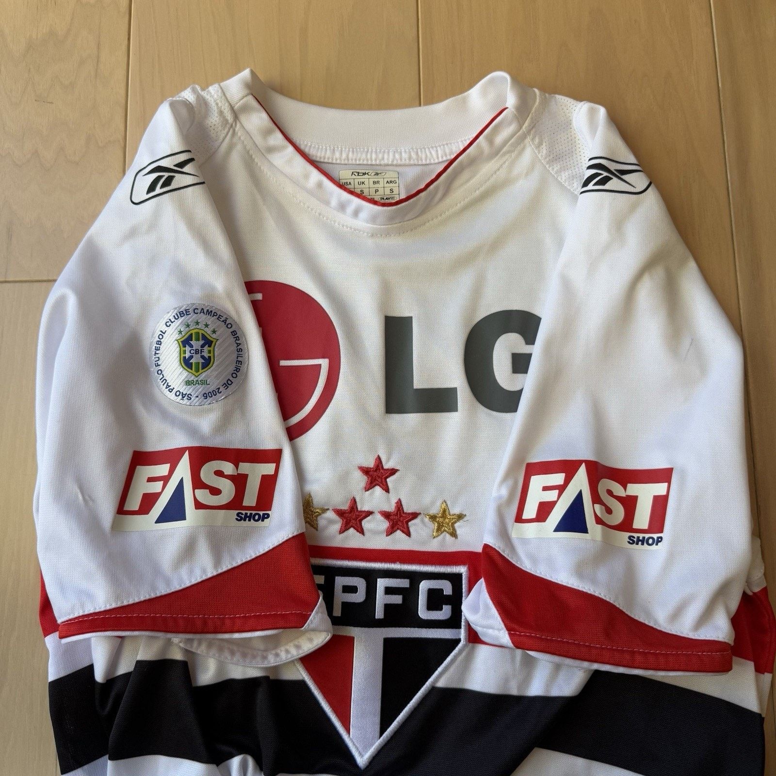 Reebok Vintage São Paulo Jersey Small White Red Reebok FC Soccer Size US S / EU 44-46 / 1 - 6 Thumbnail