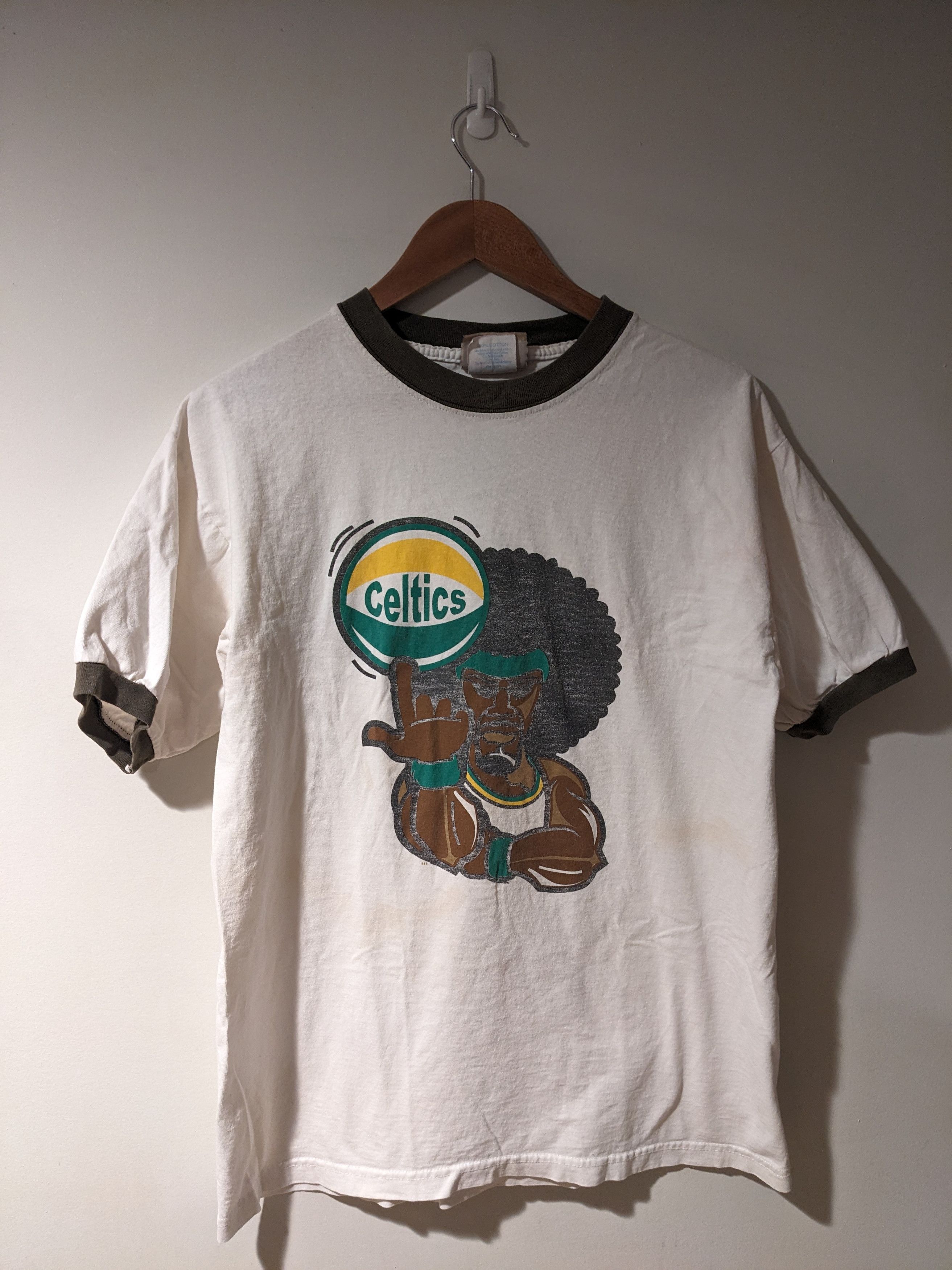 NBA × Vintage Vintage 90s Boston Celtics NBA Basketball Ringer T-Shirt Size US L / EU 52-54 / 3 - 1 Thumbnail