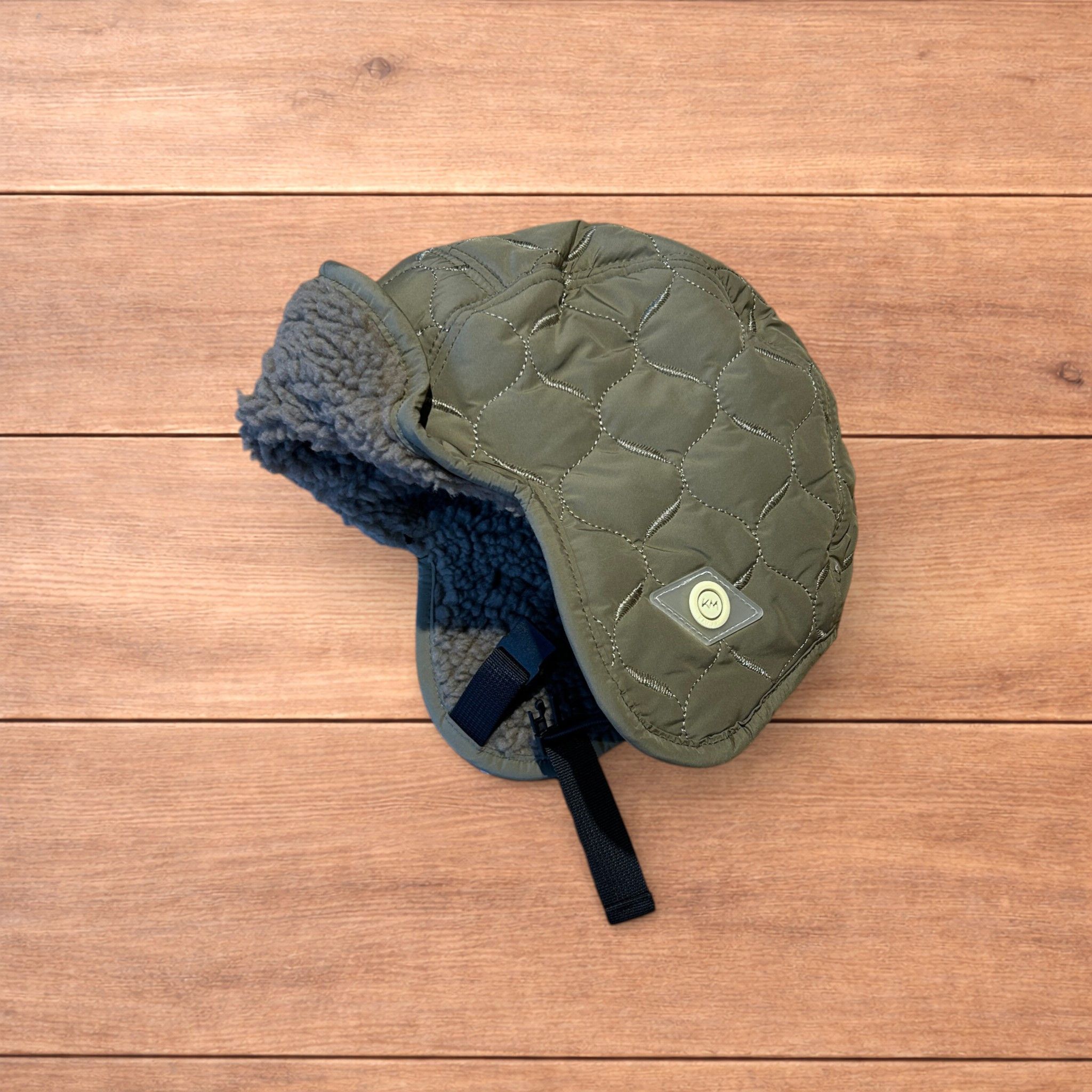 Japanese Brand Russian Trapper Korean padded fluffy hat cap in khaki green. Size ONE SIZE - 1 Thumbnail
