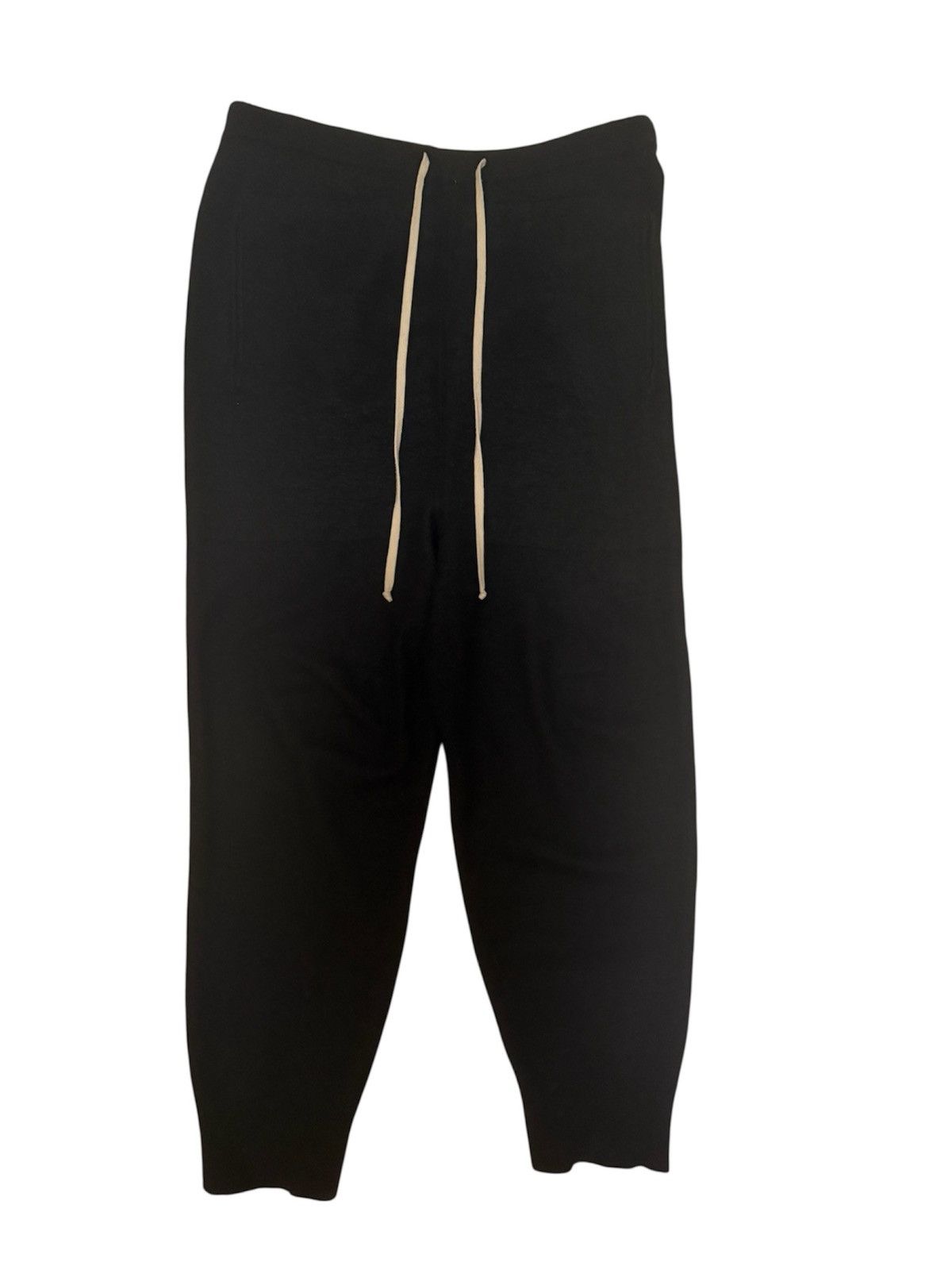 Rick Owens Rick Owens Black Drawstring Sweatpants Size US 31 - 1 Thumbnail