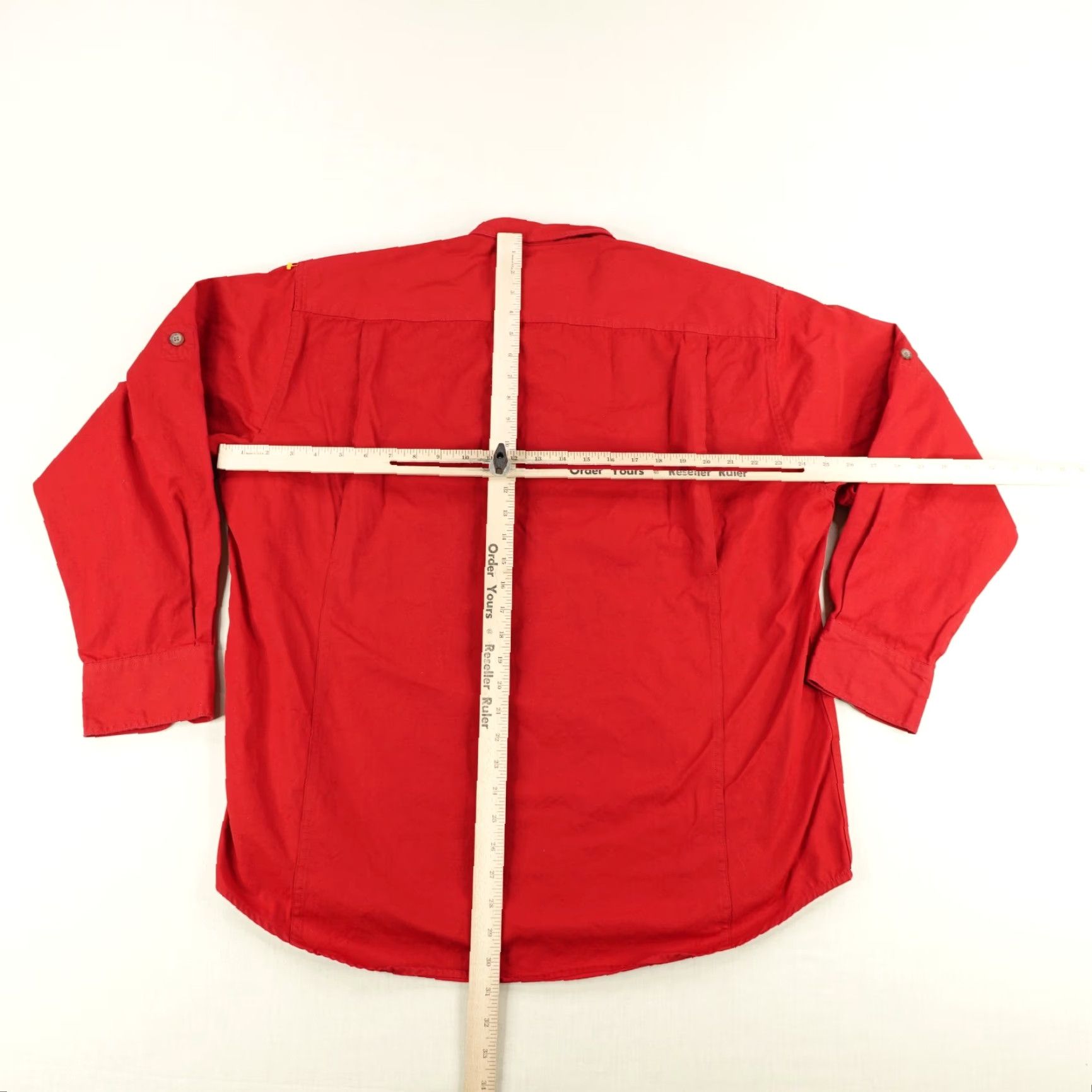 Vintage Cabelas Shirt Mens Large Red Pullover Shooting Hunting Padded Shoulder Roll Tab Size US L / EU 52-54 / 3 - 6 Thumbnail