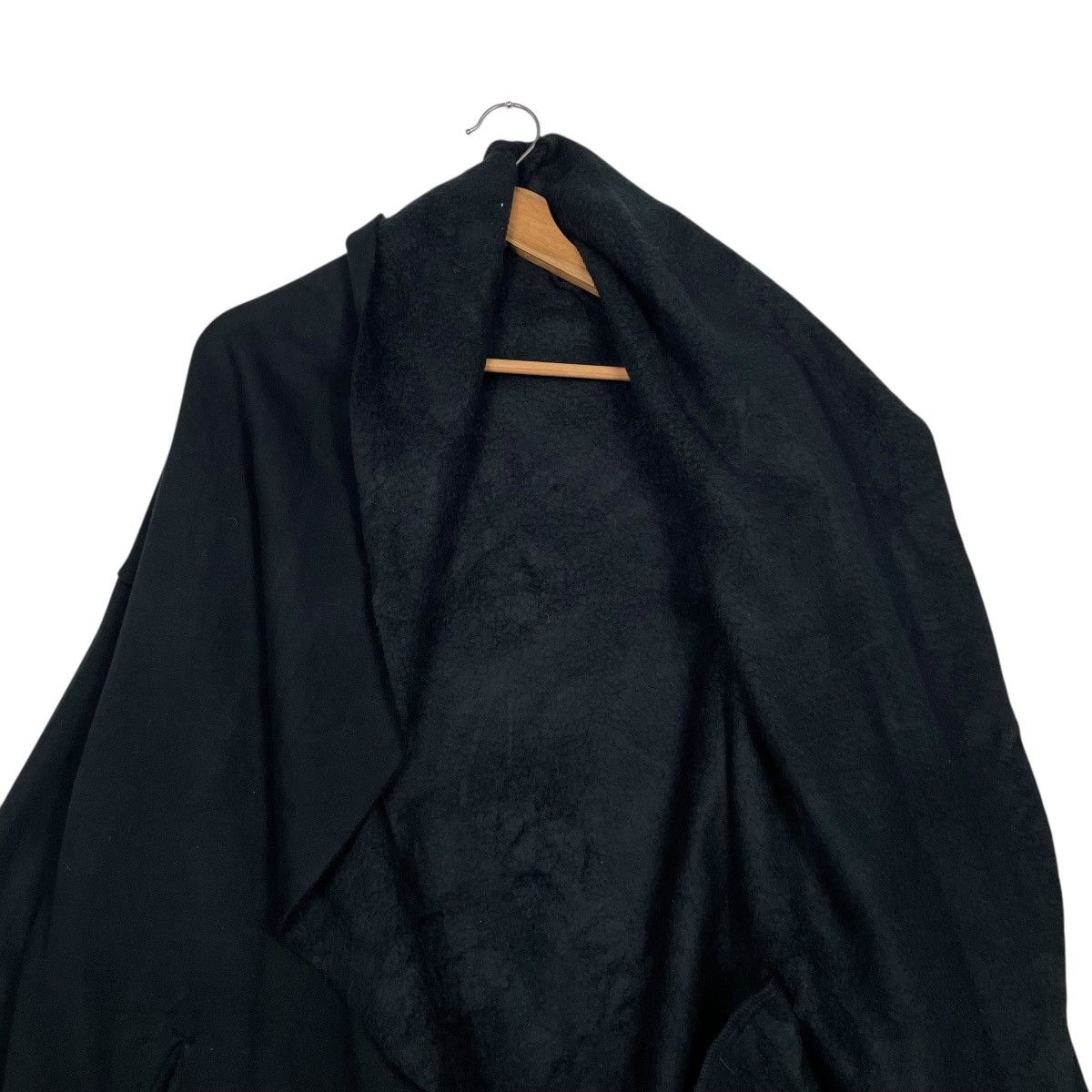 Japanese Brand Mizuiro Industries Black Hooded Buttonless Cape Coat Size M / US 6-8 / IT 42-44 - 10 Thumbnail