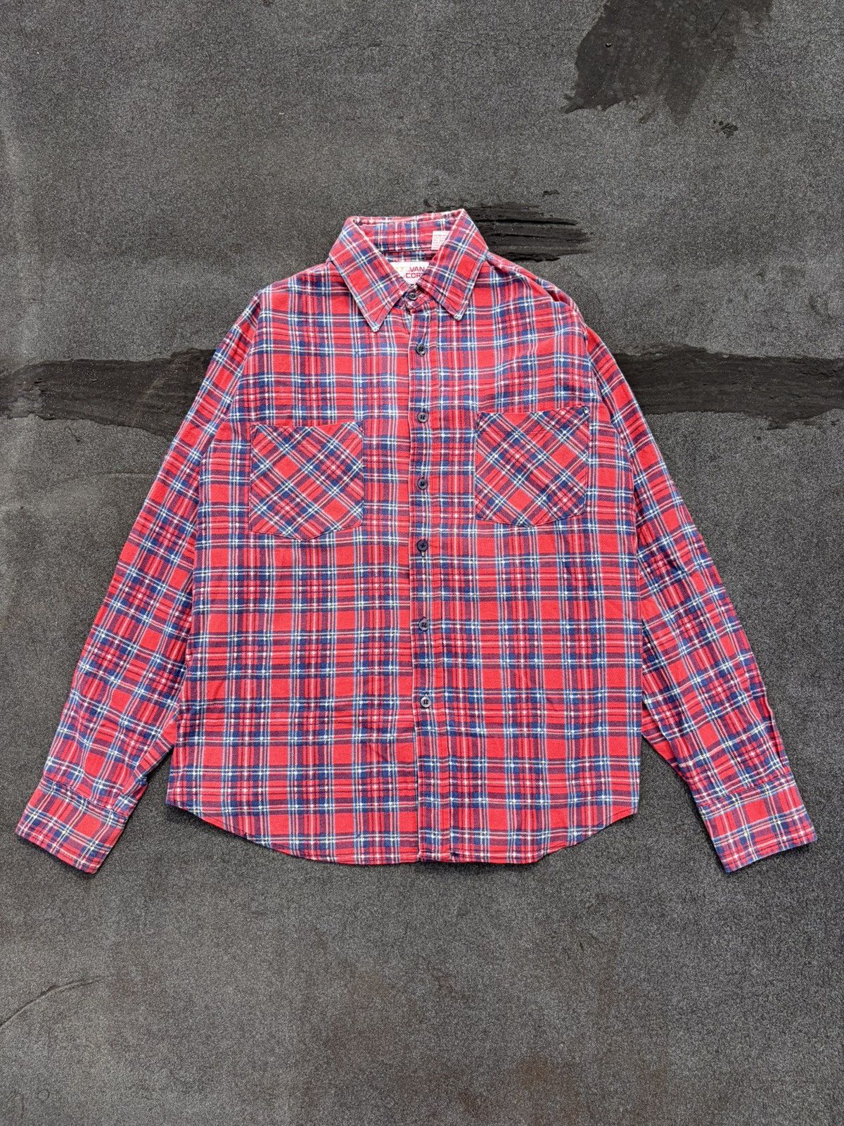 Vintage Vintage Red Plaid Flannel Shirt 90s Grunge Distress Workwear Size US M / EU 48-50 / 2 - 1 Thumbnail
