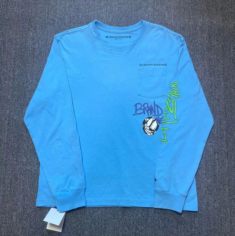 Chrome Hearts Chrome Hearts Long Sleeve Blue T-Shirt 0089 Size US XL / EU 56 / 4 - 1 Thumbnail