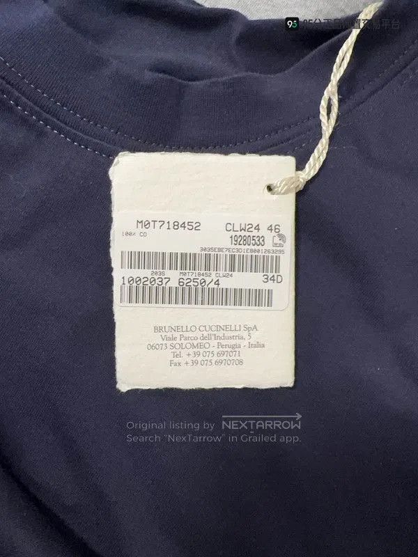 Brunello Cucinelli Brunello Cucinelli Men's Letter Print Crew Neck T. Size US M / EU 48-50 / 2 - 5 Thumbnail