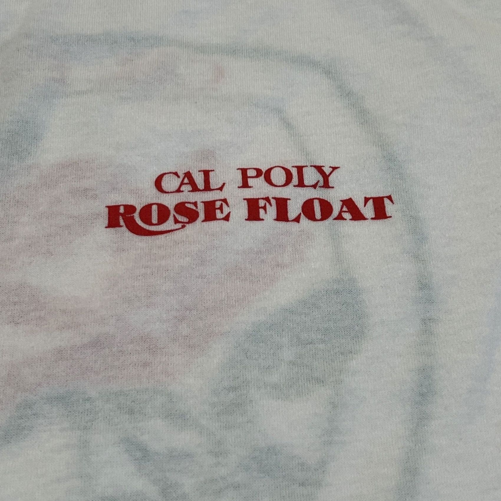 Jerzees VINTAGE Cal Poly Rose Parade T Shirt XL Unisex White 1990s Jerzees Double Side Graphic Single Stitch Size US XL / EU 56 / 4 - 5 Thumbnail