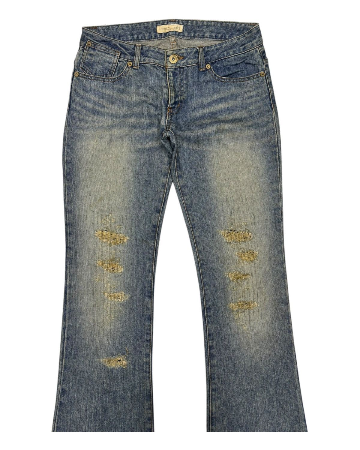If Six Was Nine Flare Jeans Vintage Japanese Tommy Girl Distressed Bootcut Size 29" - 5 Thumbnail
