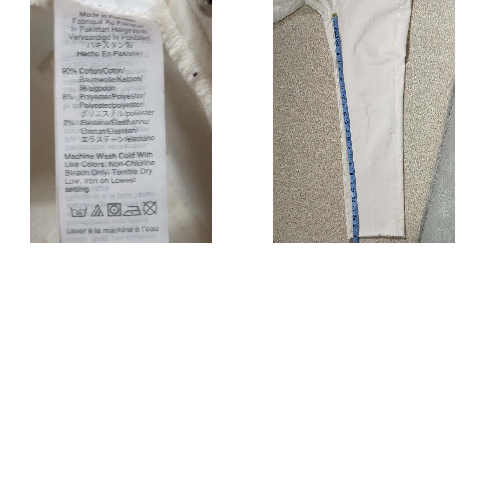 J.Crew J.CREW White Denim High Rise Straight Jeans 27 Regular Fit 5-Pocket Nautical Beach Spring Summer Button Fly Raw Hem Bottoms Womens Size 27" / US 4 / IT 40 - 10 Thumbnail